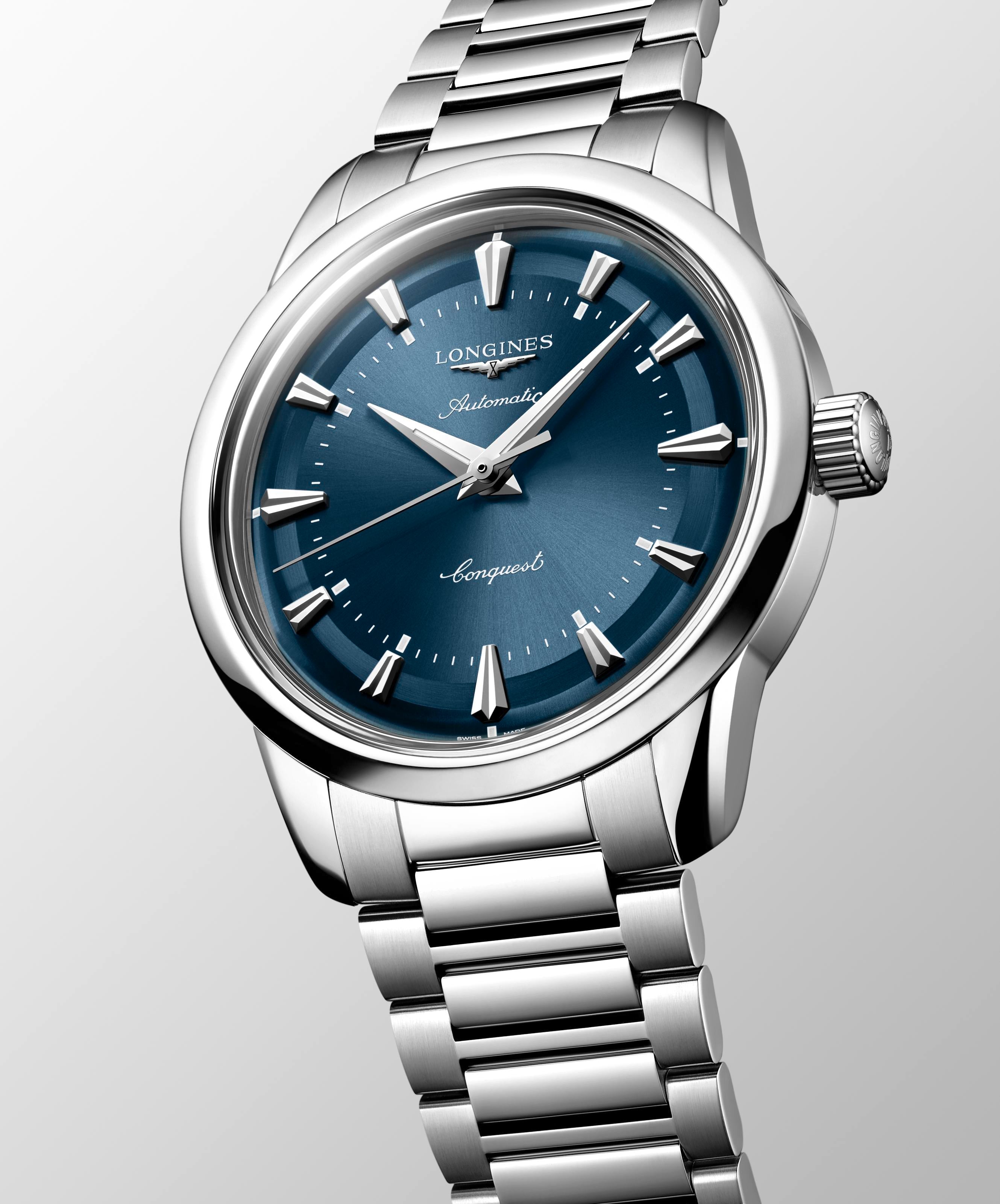 Longines Conquest Heritage Blue Lacquered Polished Dial Watch