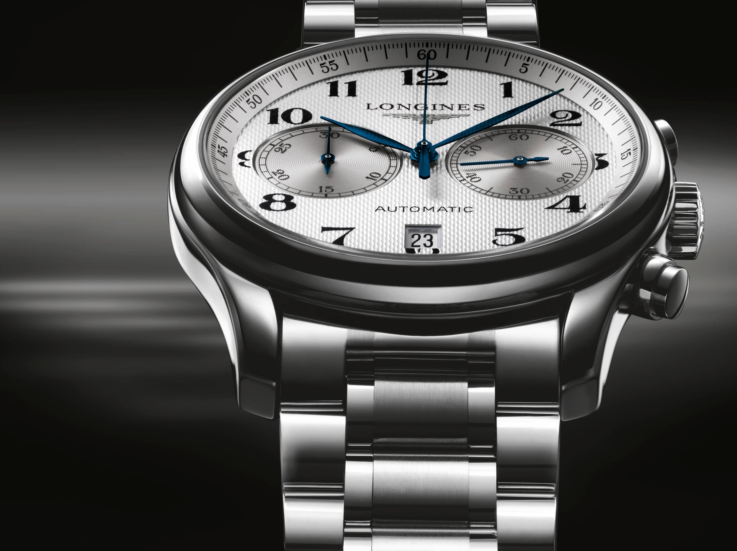 Longines Master Collection Chronograph Silver "barleycorn" Dial Watch