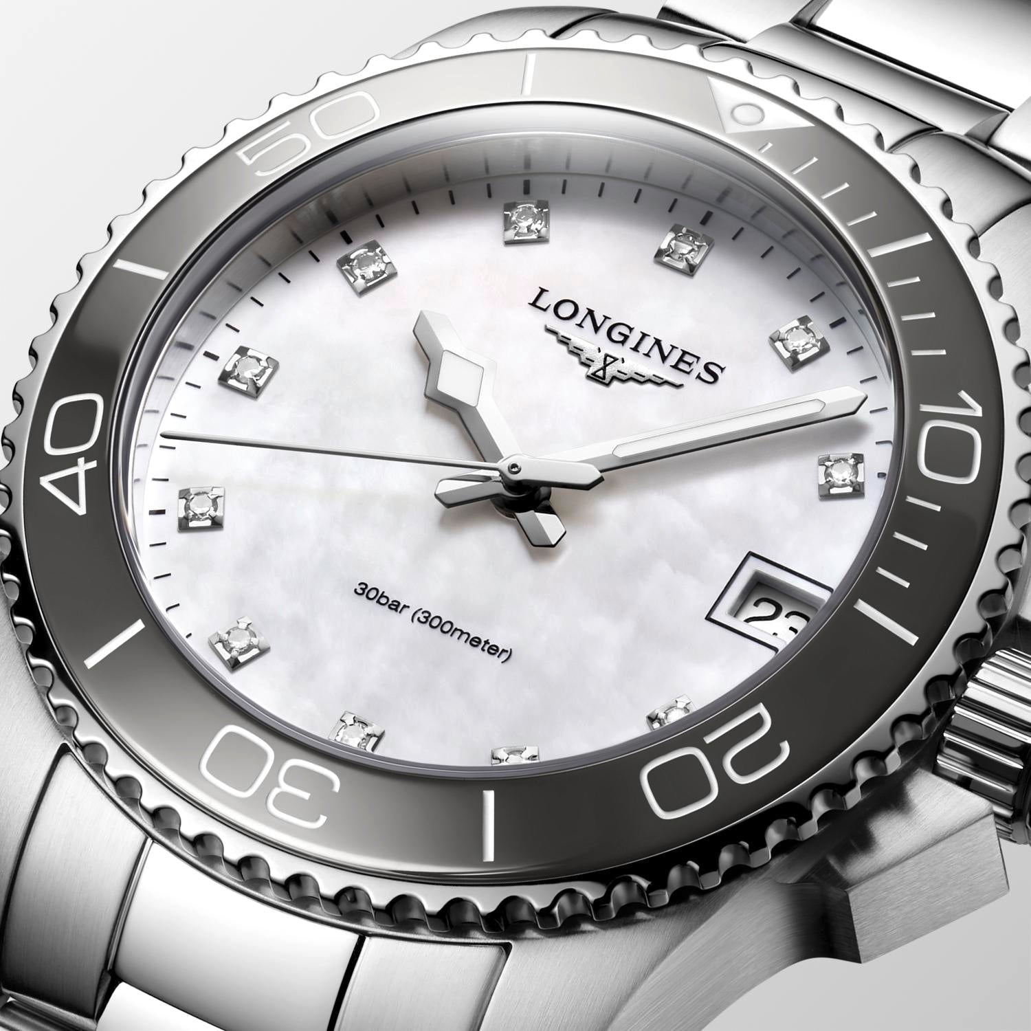Longines HydroConquest Mother-of-Pearl Dial Ladies Watch