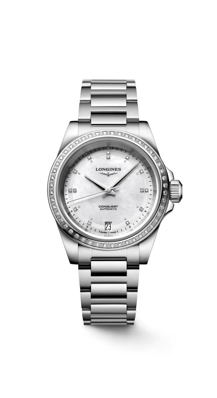Longines Conquest White Mother-of-Pearl Dial Ladies Watch