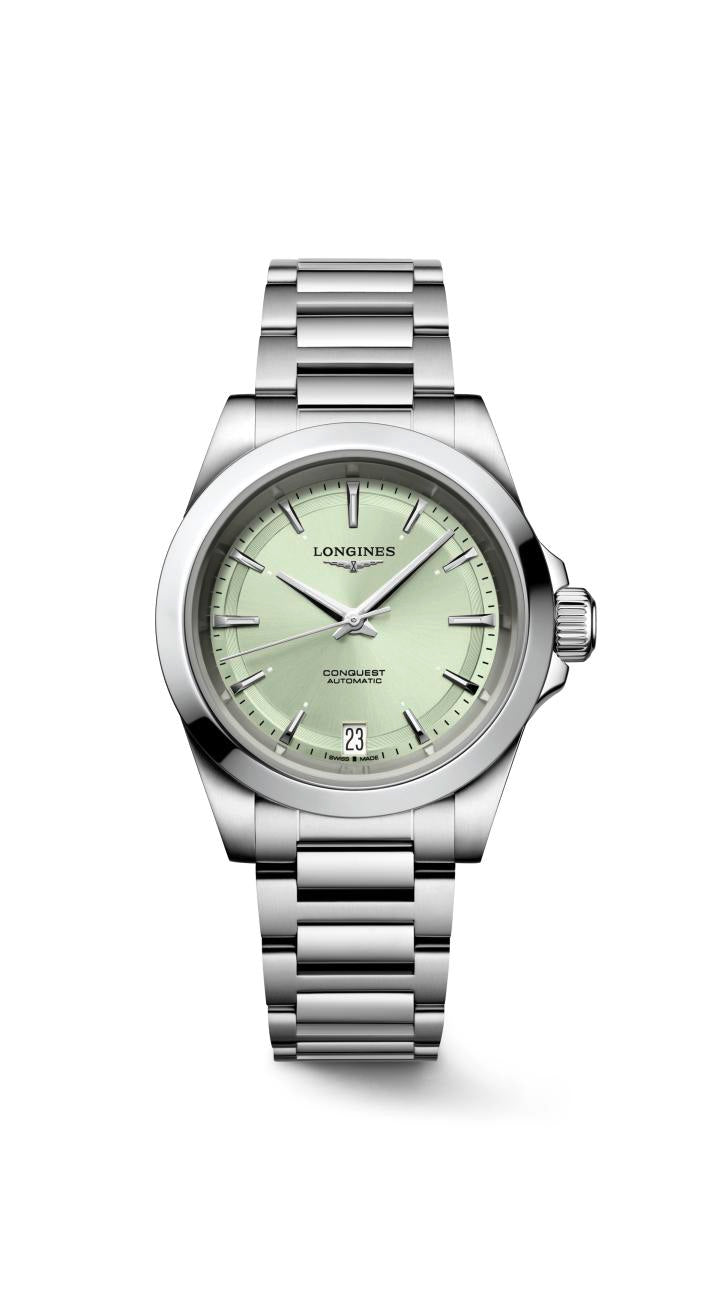 Longines Conquest Sunray Green Dial Ladies Watch