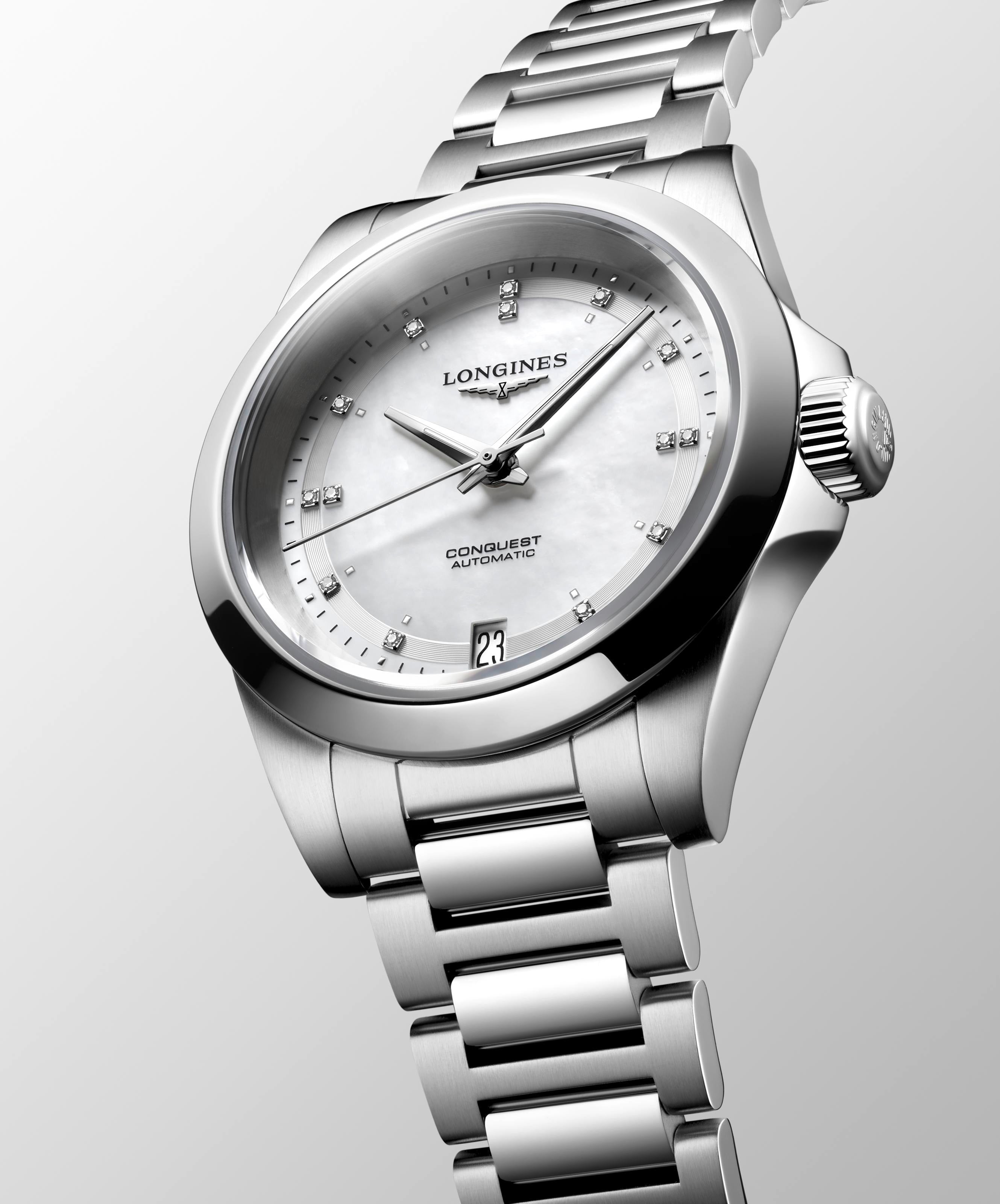Longines Conquest White Mother-of-Pearl Dial Ladies Watch