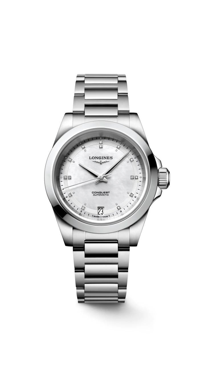 Longines Conquest White Mother-of-Pearl Dial Ladies Watch