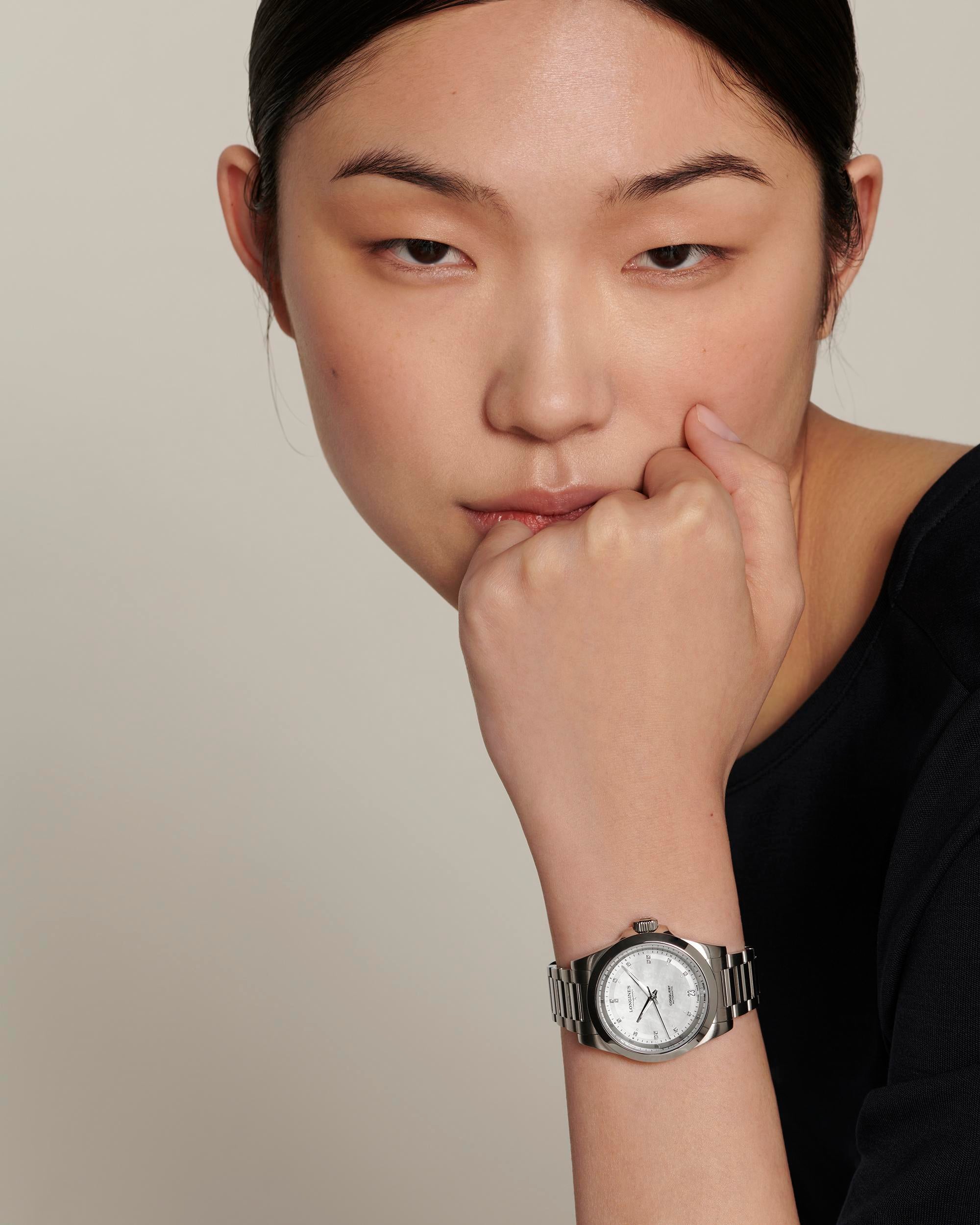 Longines Conquest White Mother-of-Pearl Dial Ladies Watch