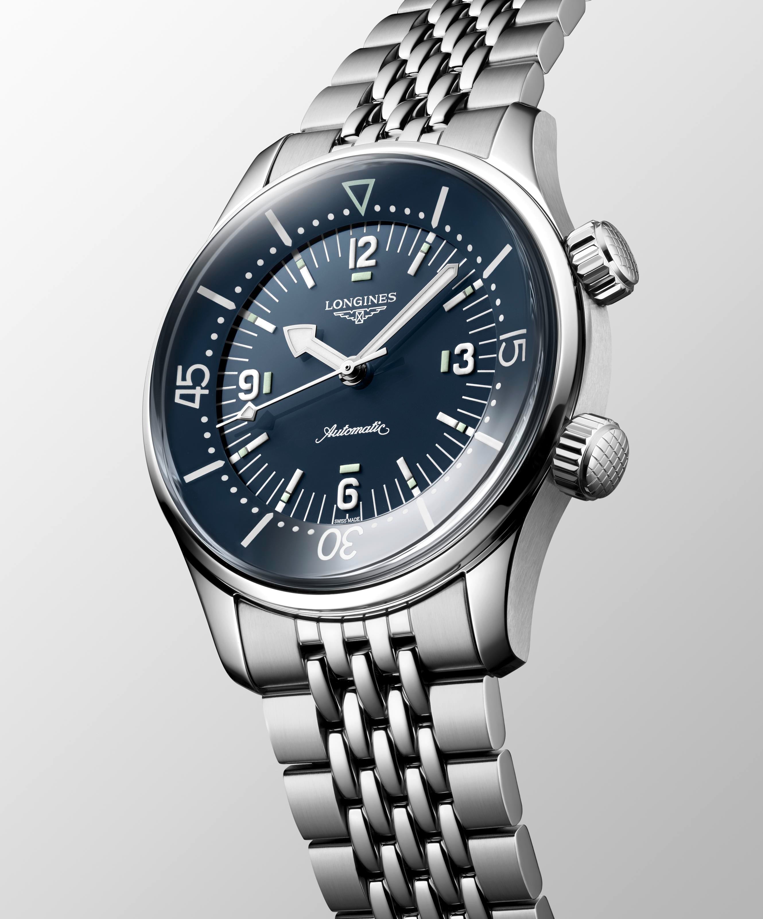 Longines Legend Diver Blue Lacquered Polished Dial Men's Watch