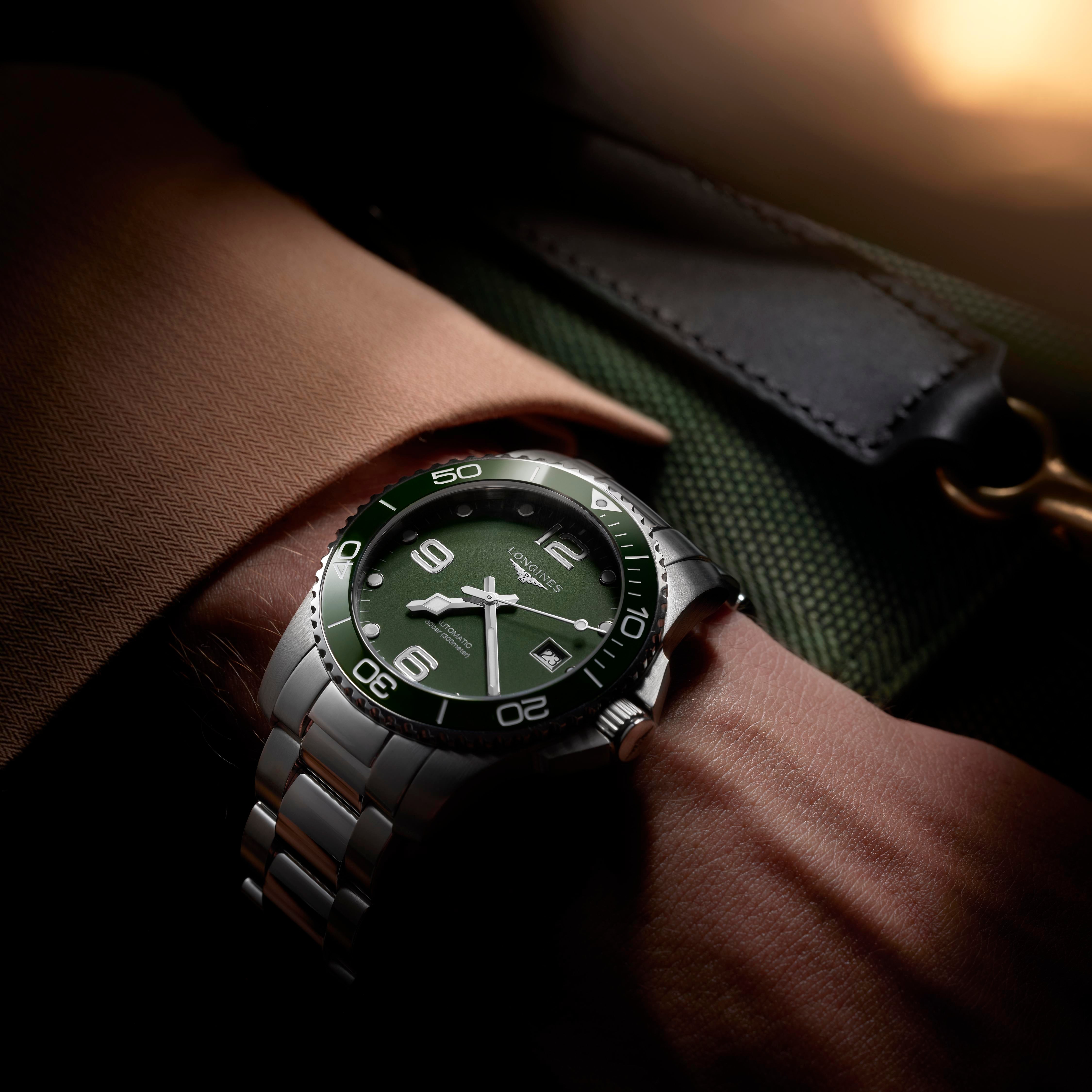 Longines HydroConquest Green Mass Dial Men's Watch