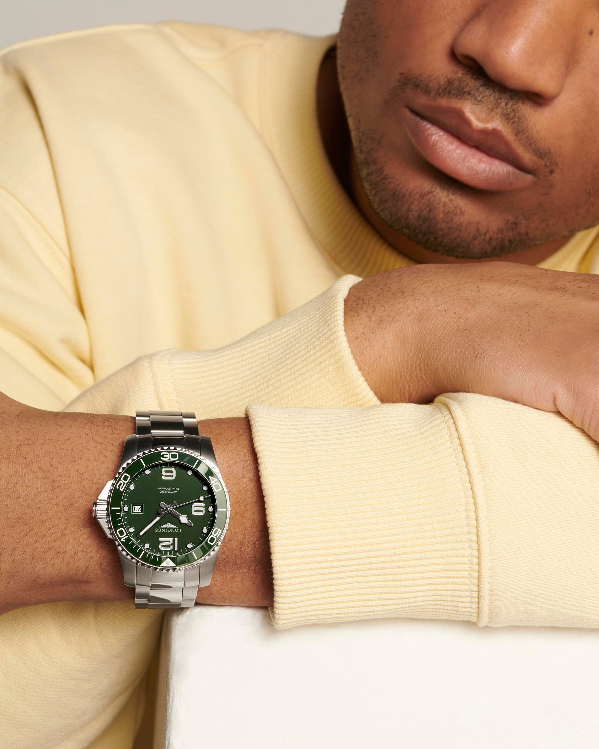 Longines HydroConquest Green Mass Dial Men's Watch