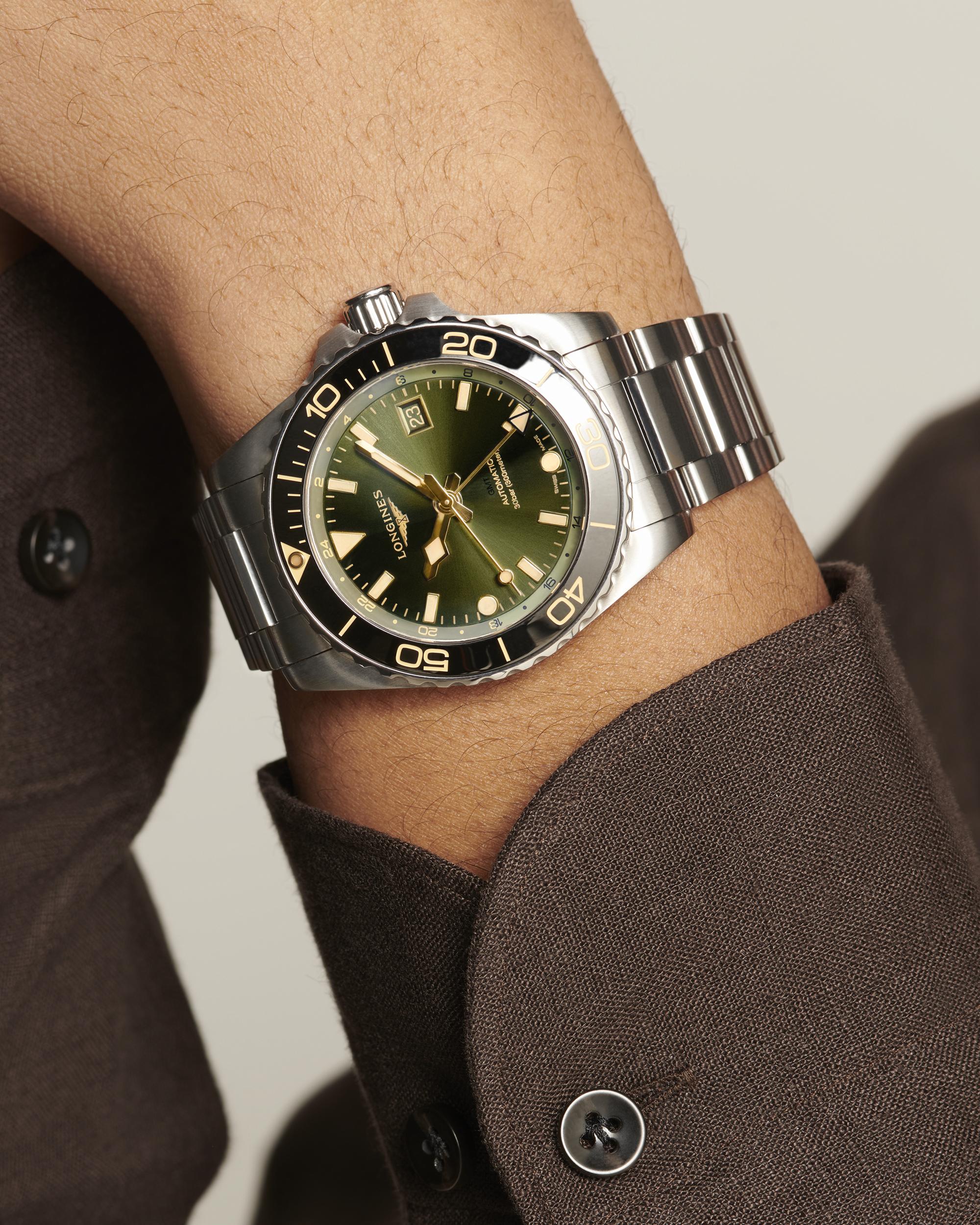 Longines HydroConquest GMT Sunray Green Dial Men's Watch