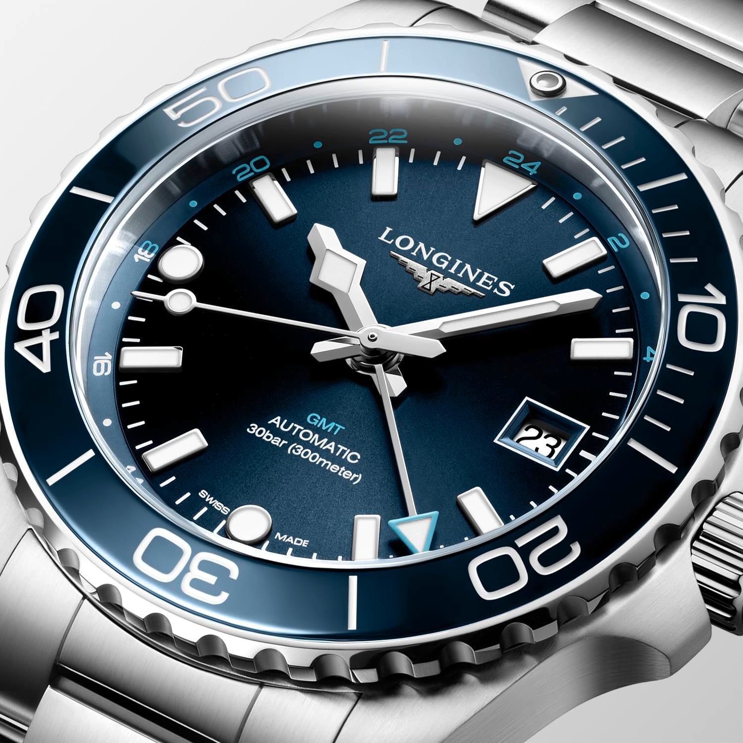 Longines HydroConquest GMT Sunray Blue Dial Men's Watch