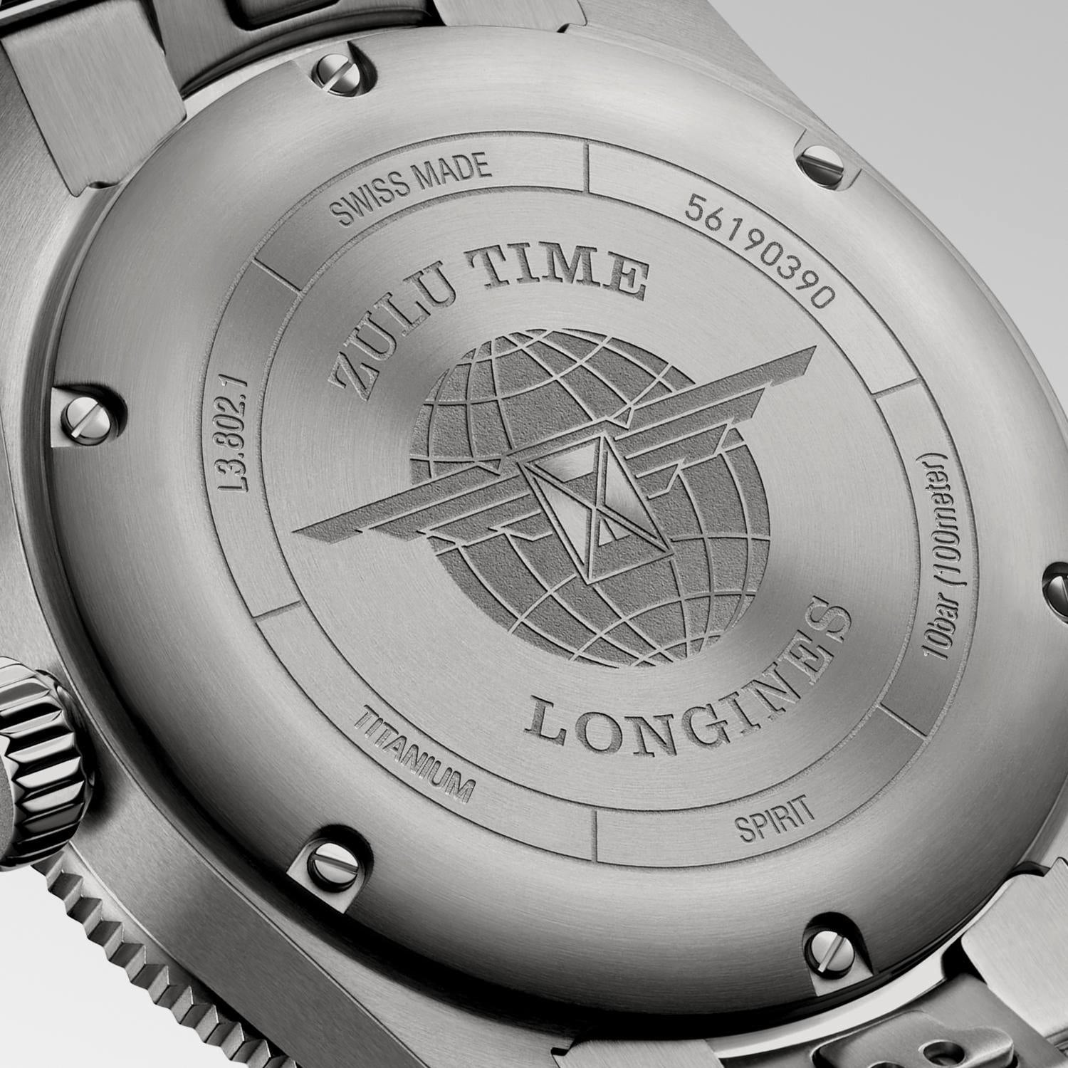 Longines Spirit Zulu Time Titanium Strap Watch