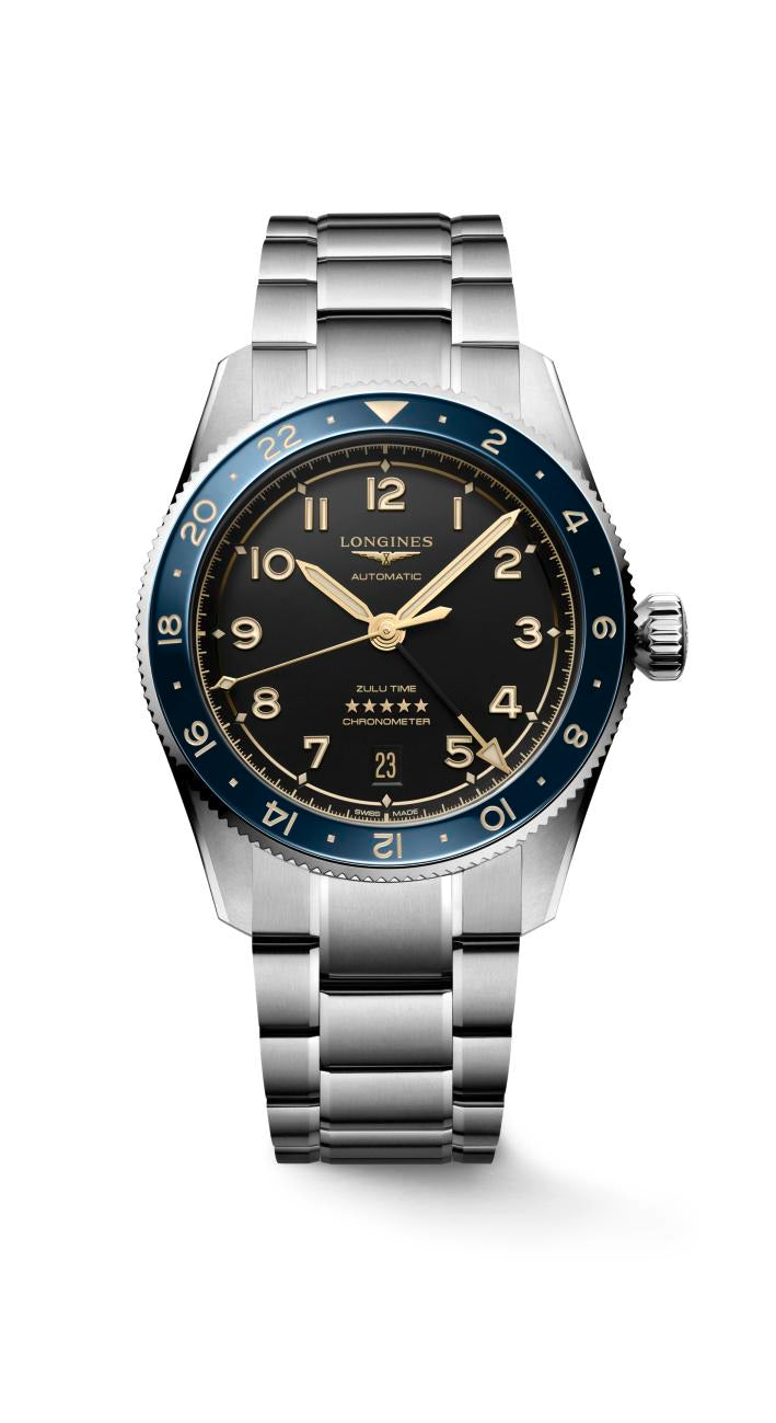 Longines Spirit Zulu Time Anthracite Dial Watch