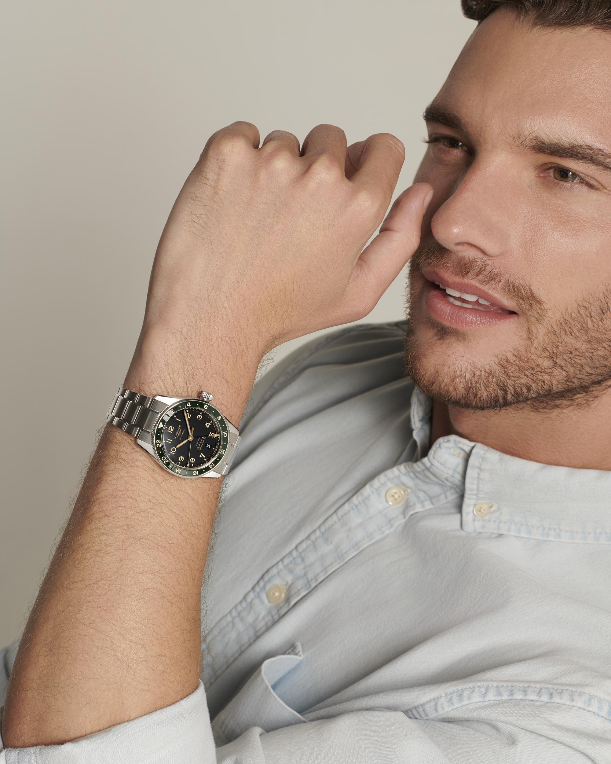 Longines Spirit Zulu Time Anthracite Dial Men's Watch
