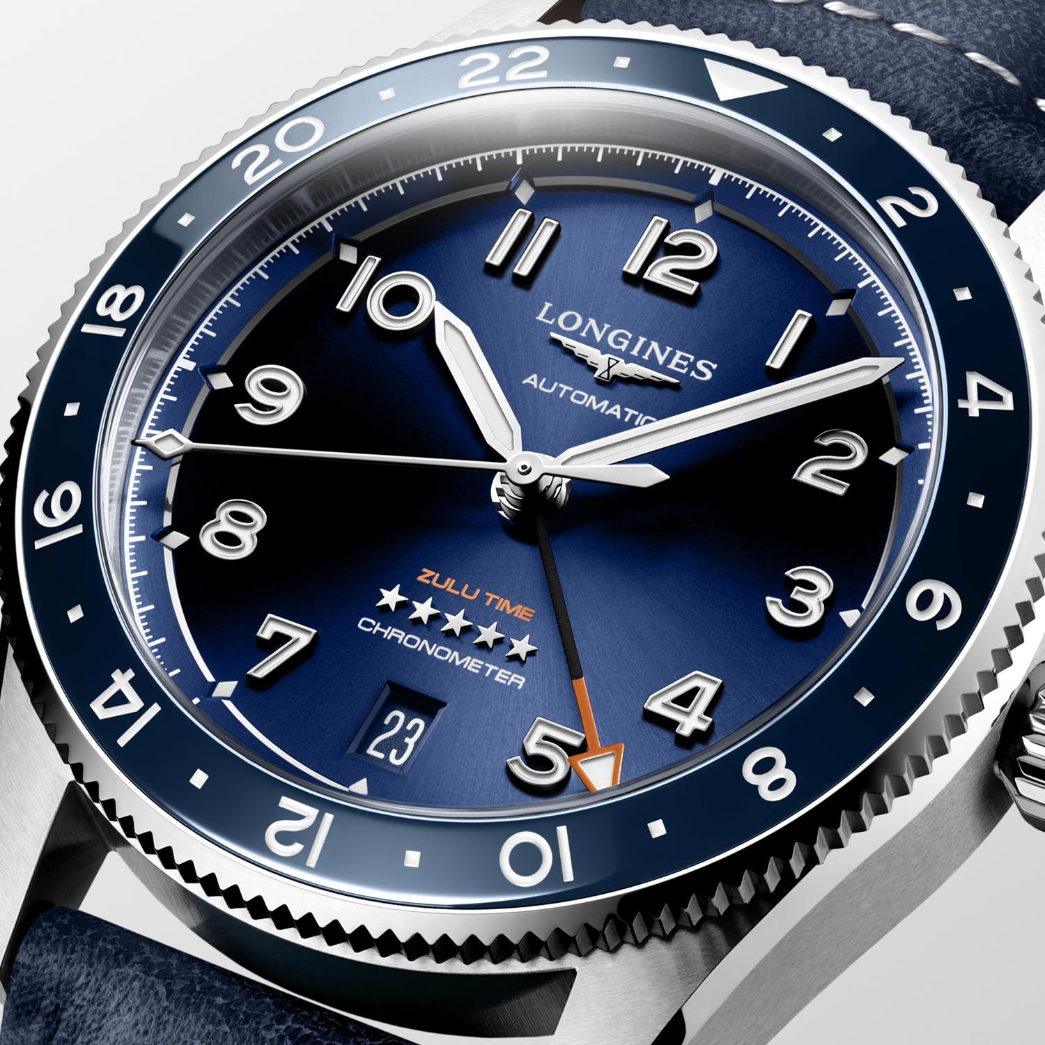 Longines Spirit Zulu Time Sunray Blue Time Watch