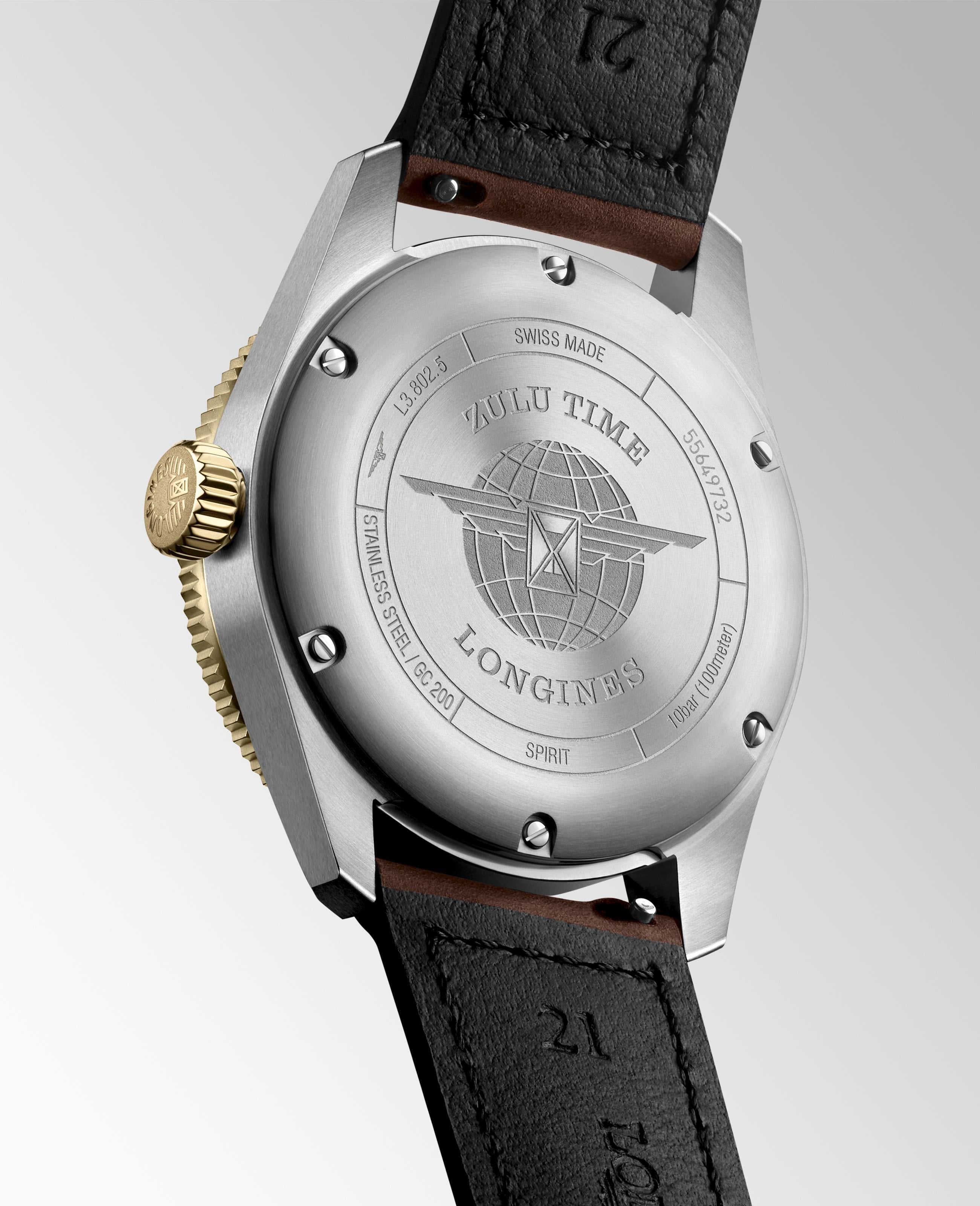 Longines Spirit Zulu Time Anthracite Dial Men's Watch