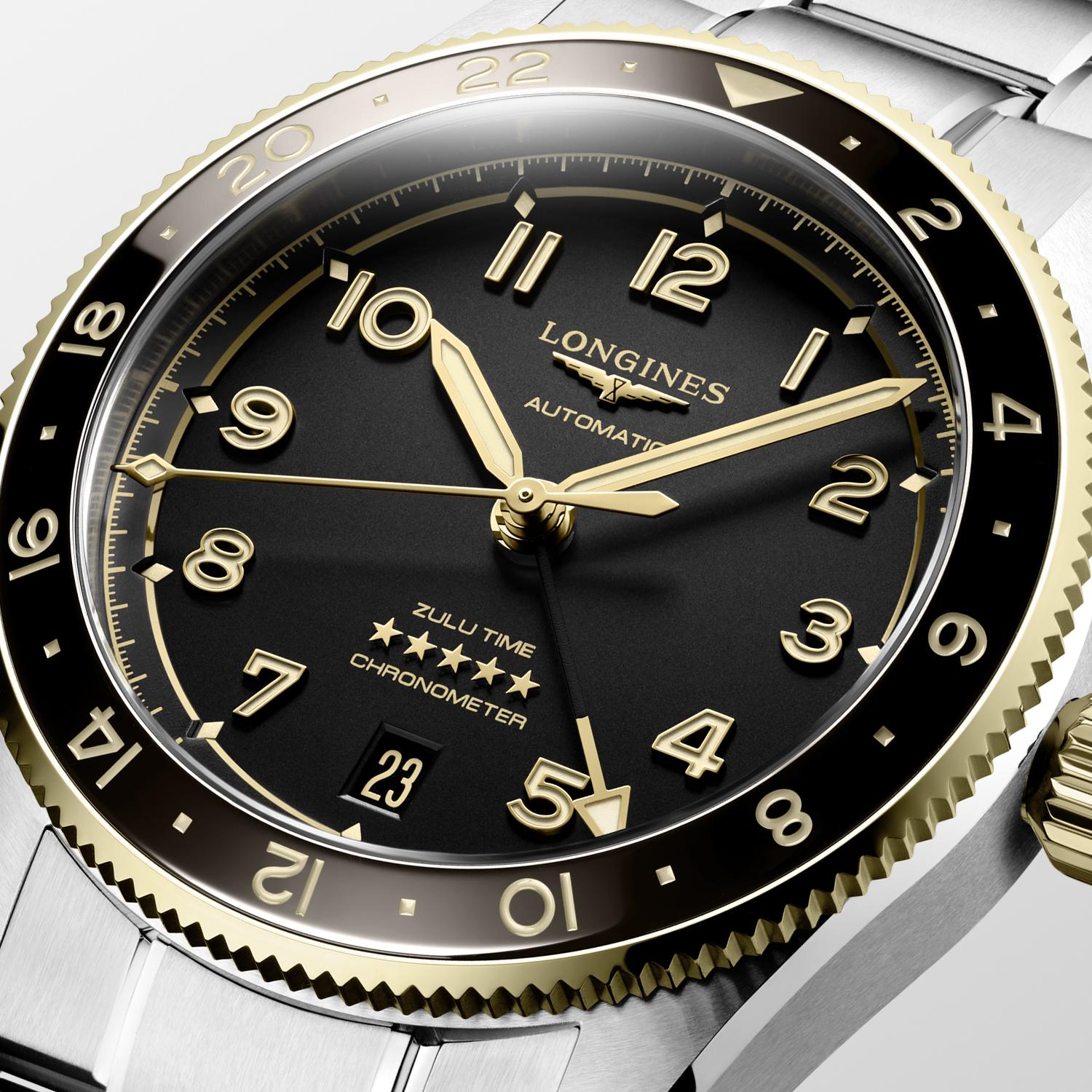 Longines Spirit Zulu Time Anthracite Dial Watch