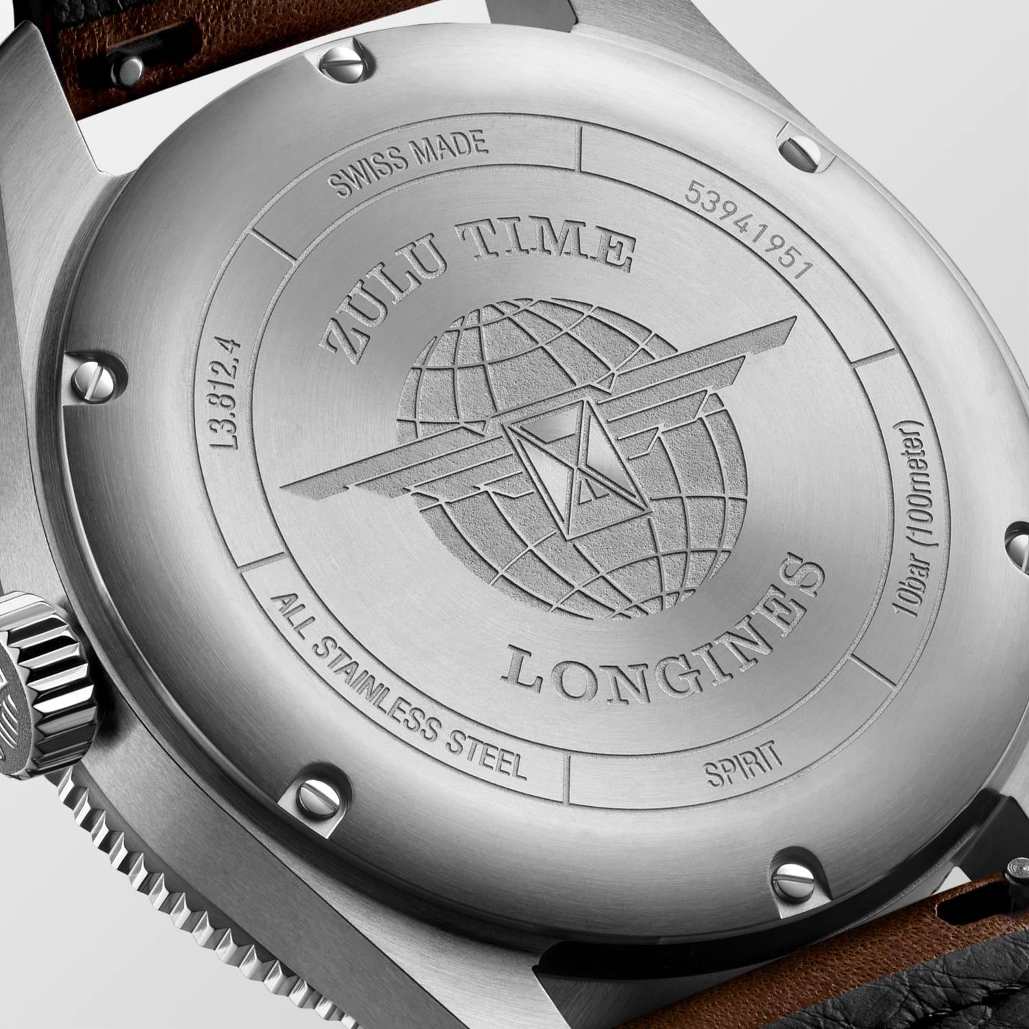 Longines Spirit Zulu Time Black matt Dial Men's Watch