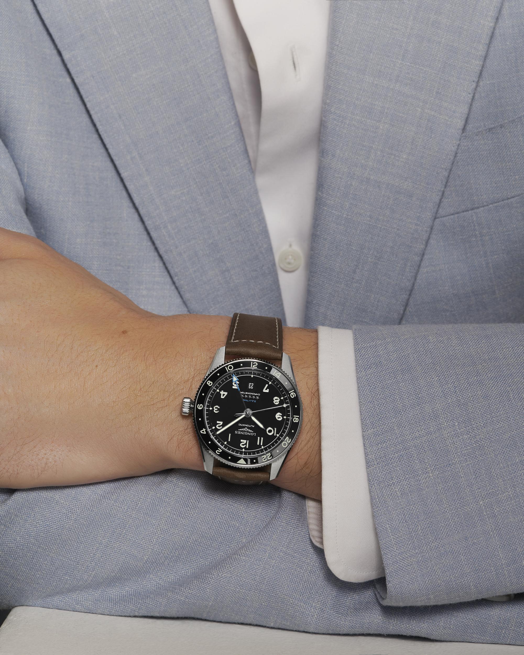 Longines Spirit Zulu Time Black matt Dial Men's Watch