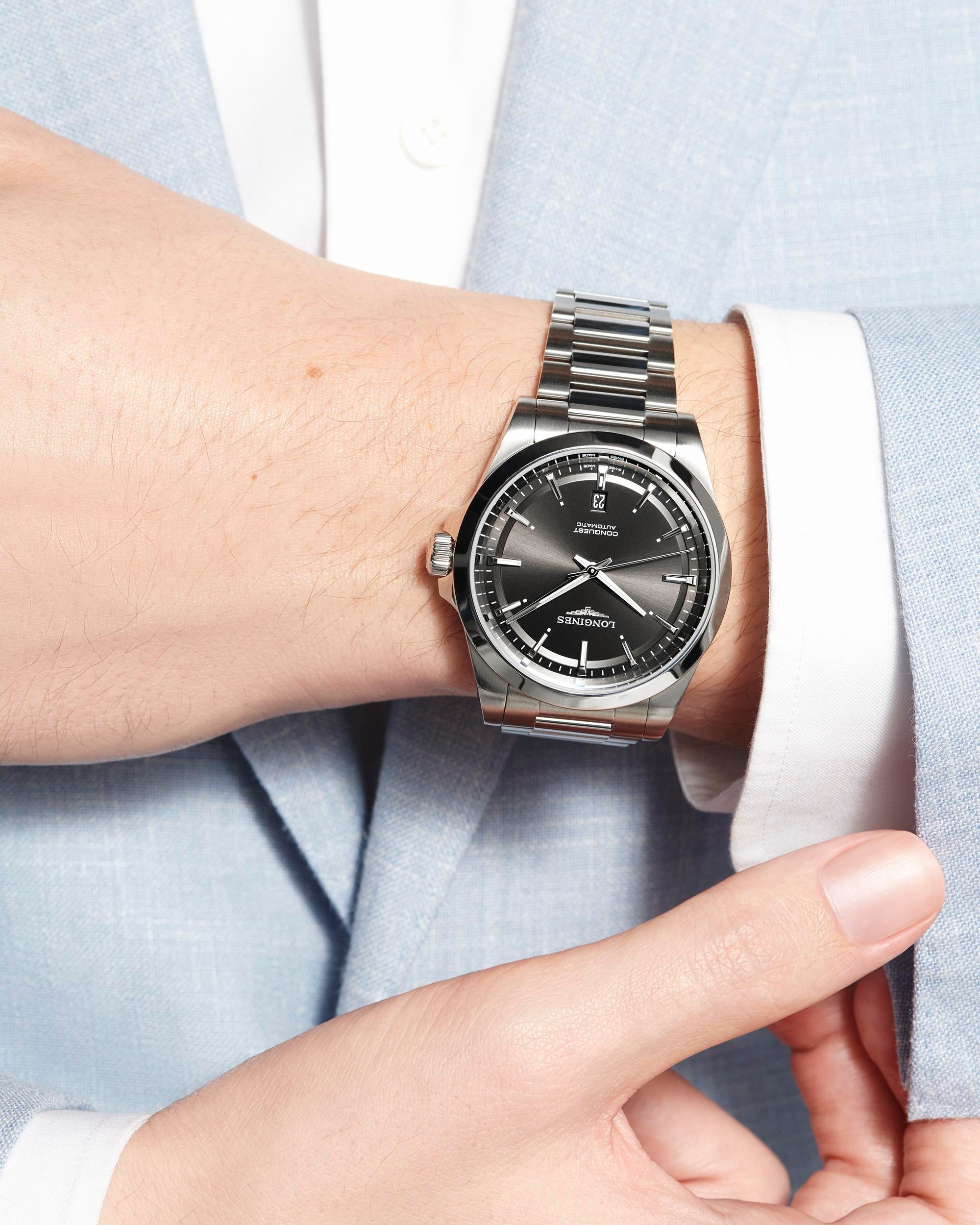 Longines Conquest Sunray Black Dial Men's Watch