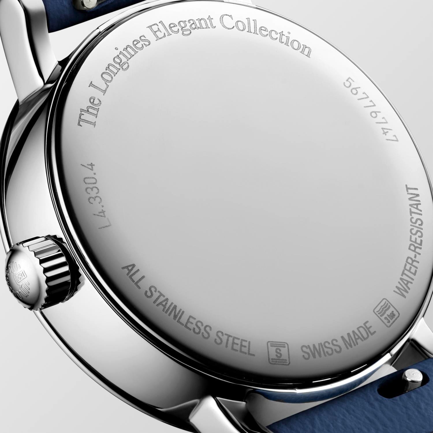 Longines Elegant Collection MoonPhase White Matt Dial Ladies Watch