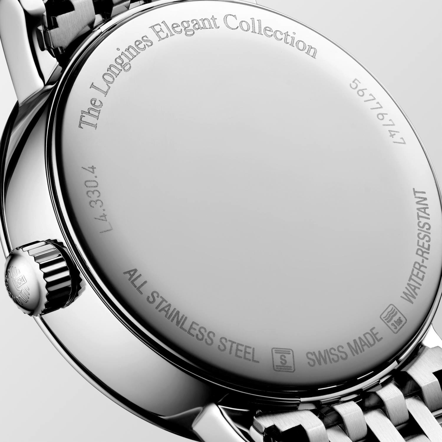 Longines Elegant Collection MoonPhase White Matt Dial Ladies Watch