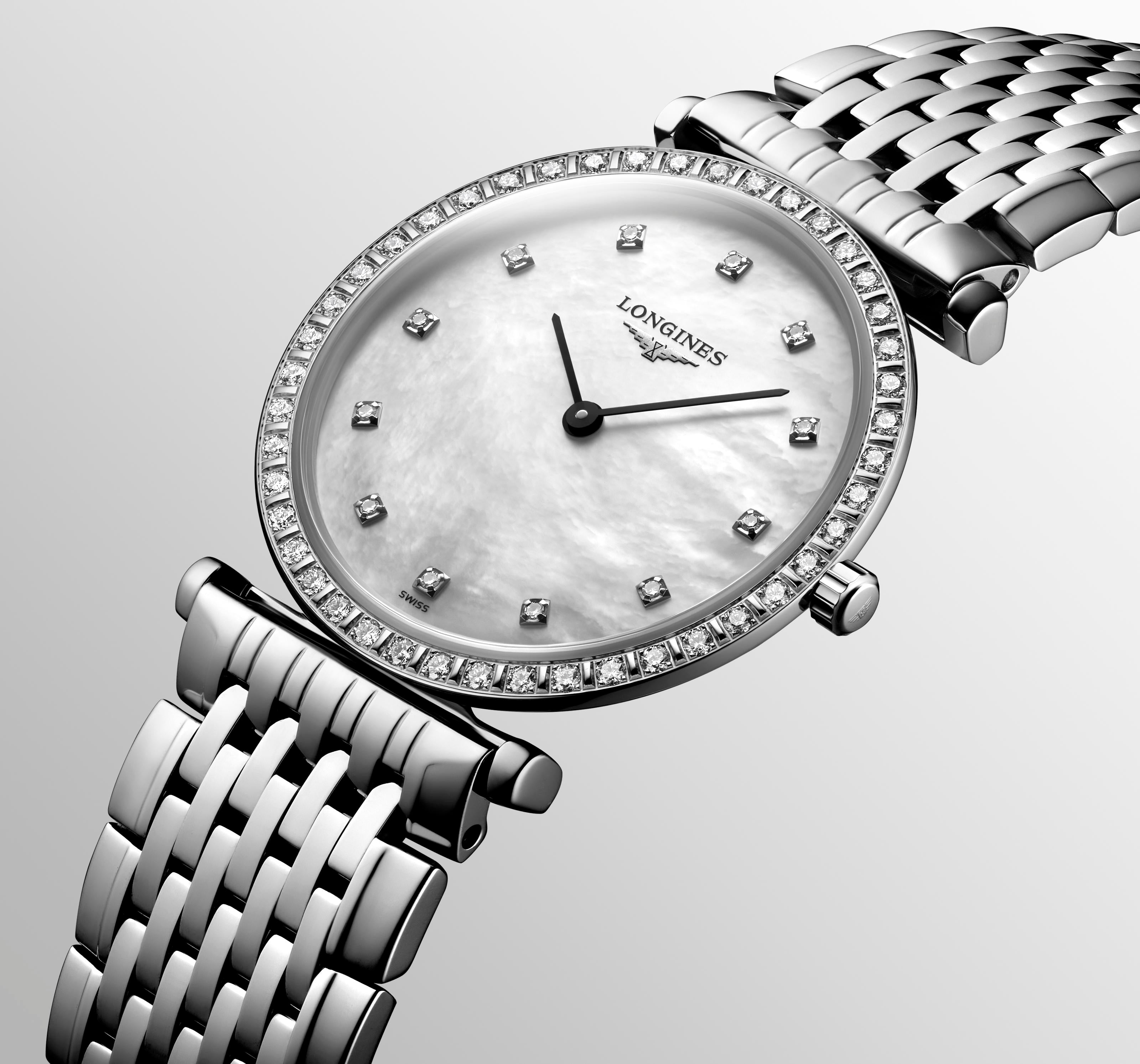 La Grande Classique de Longines White mother-of-pearl Dial Ladies Watch