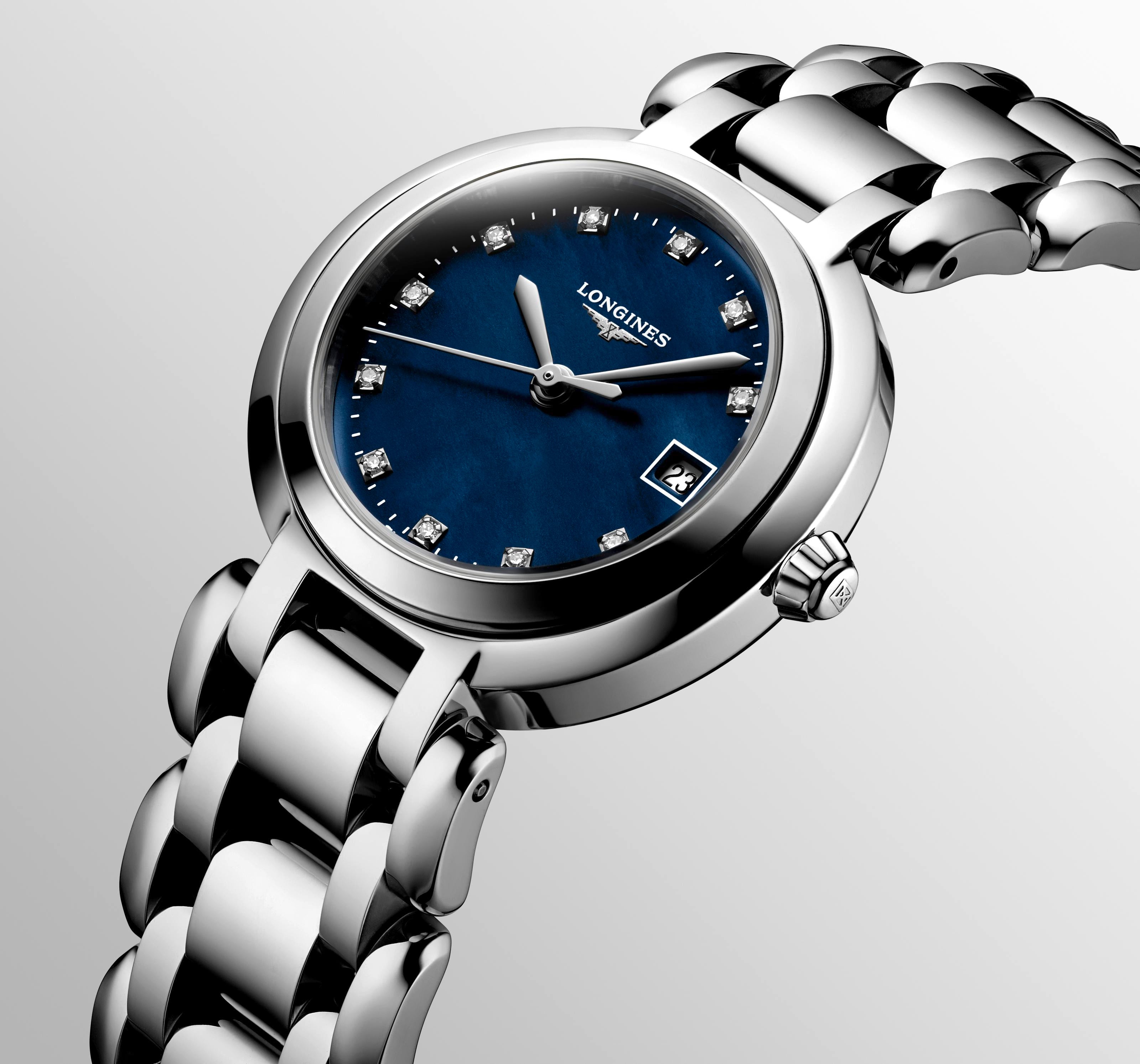 Longines PrimaLuna Sunray Blue Dial Ladies Watch