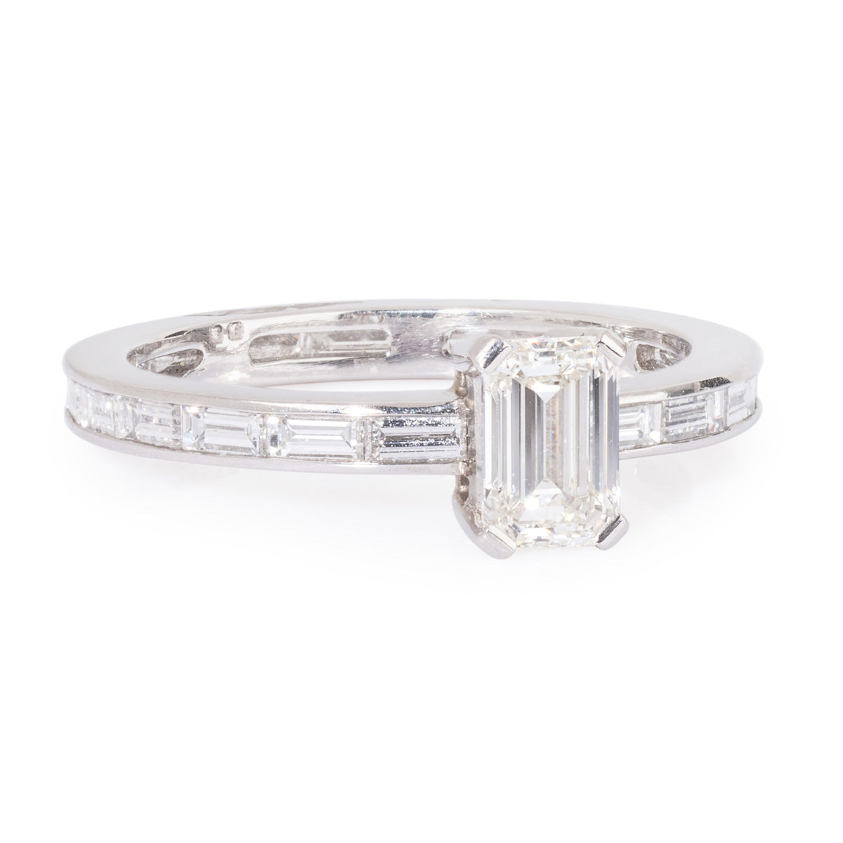 Diamond 18ct White Gold Ring with Diamond Band