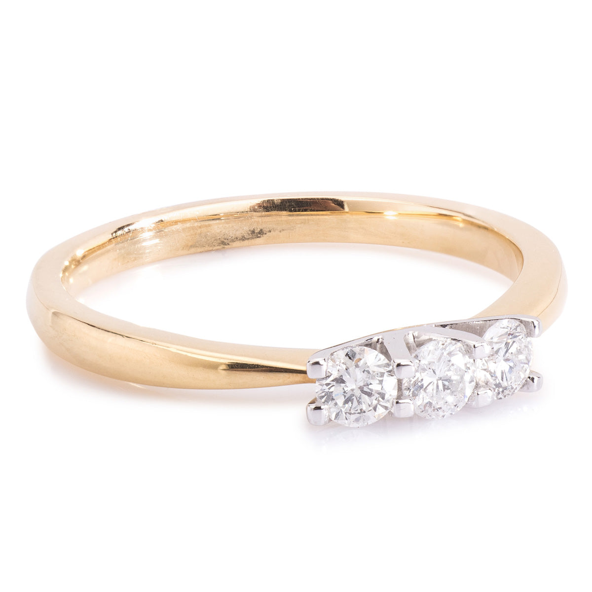 18ct Yellow Gold 3 Stone Diamond Ring
