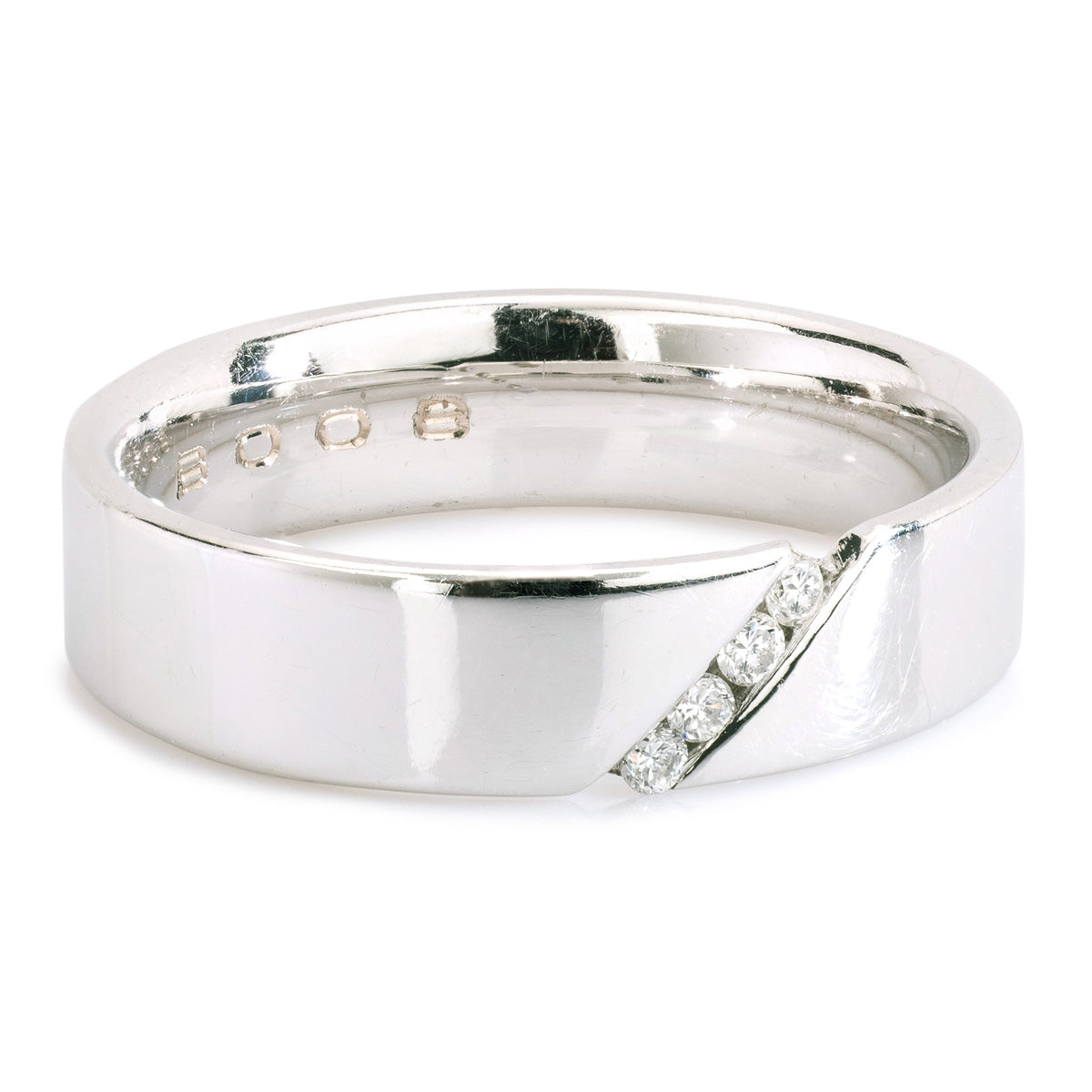 18ct White Gold Diamond Band