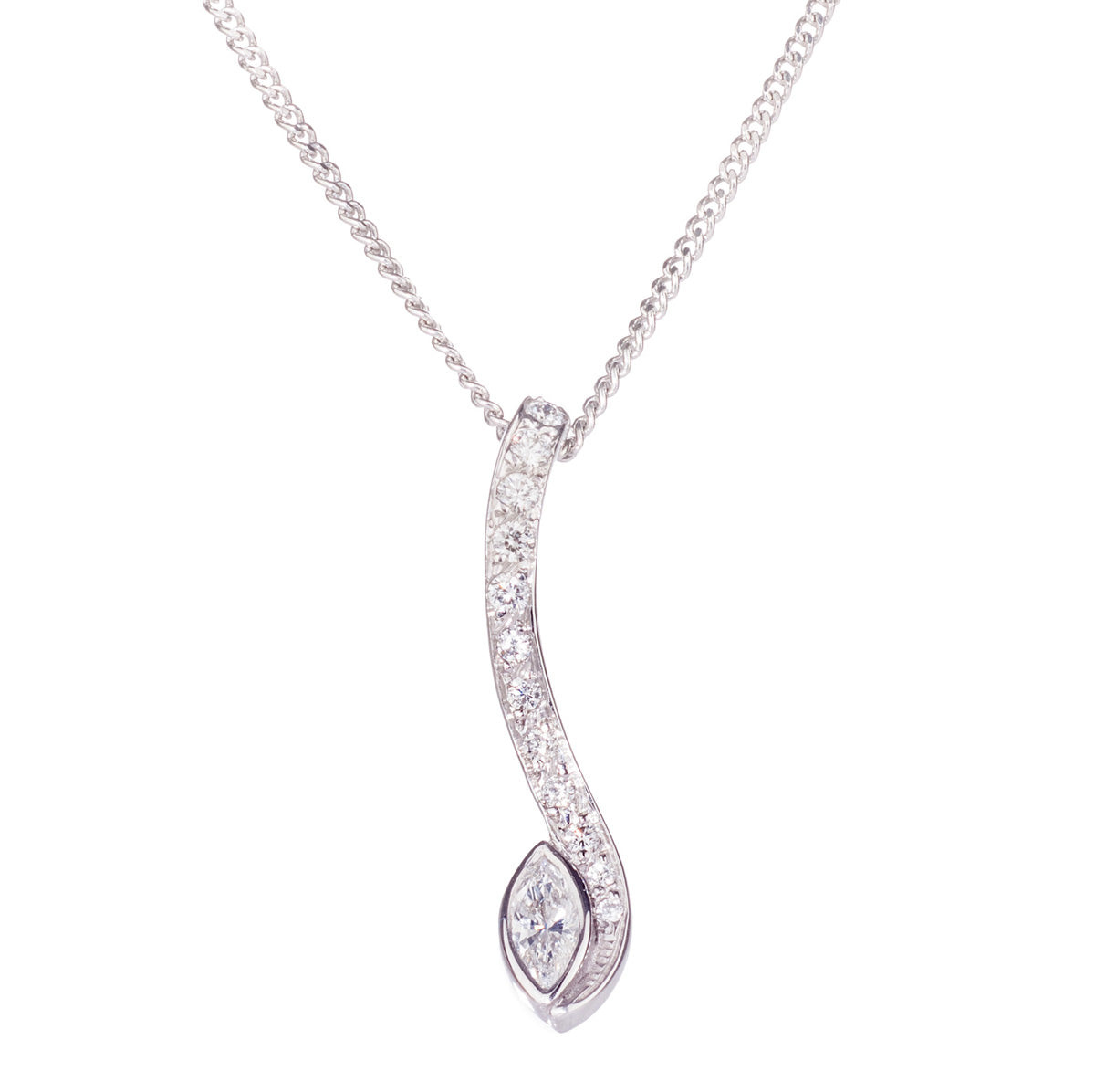 18ct White Gold & Diamond Pendant