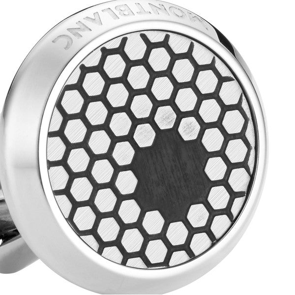 Montblanc Star Round Honeycomb Pattern Cufflinks