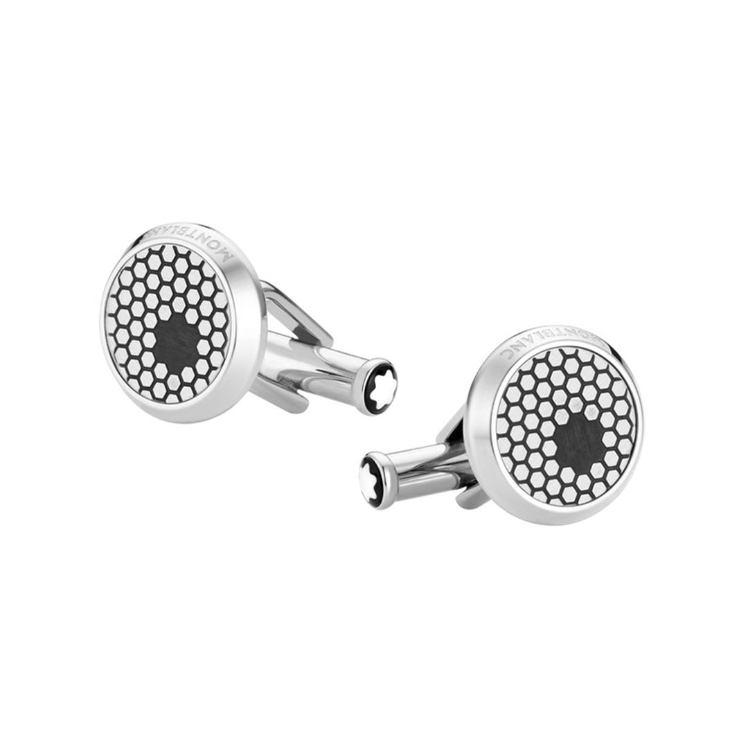 Montblanc Star Round Honeycomb Pattern Cufflinks