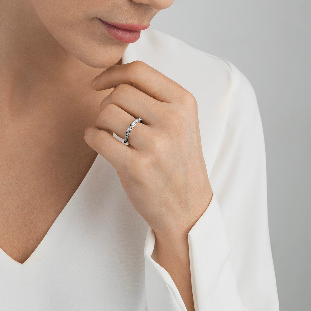 Georg Jensen Silver Offspring Diamond Ring