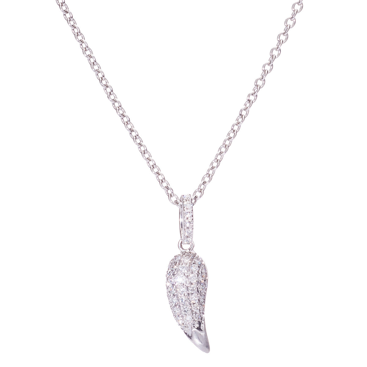 18ct White Gold Diamond Horn