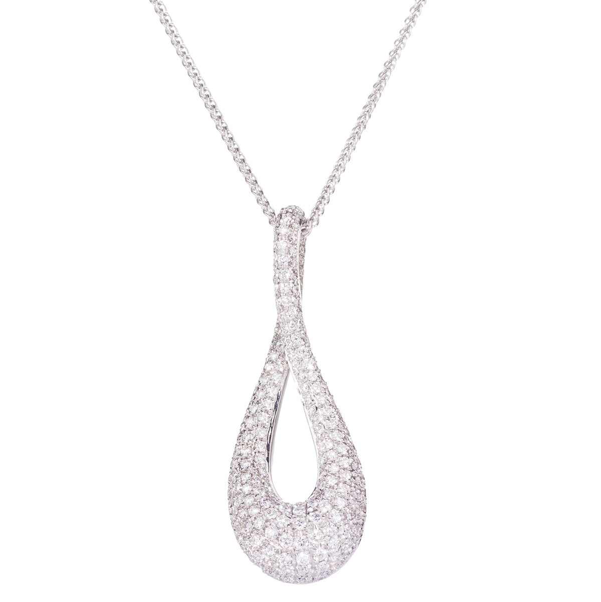 18ct Pave Diamond Swirl Pendant