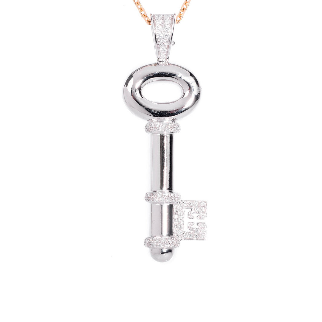 18ct White Gold Diamond Key