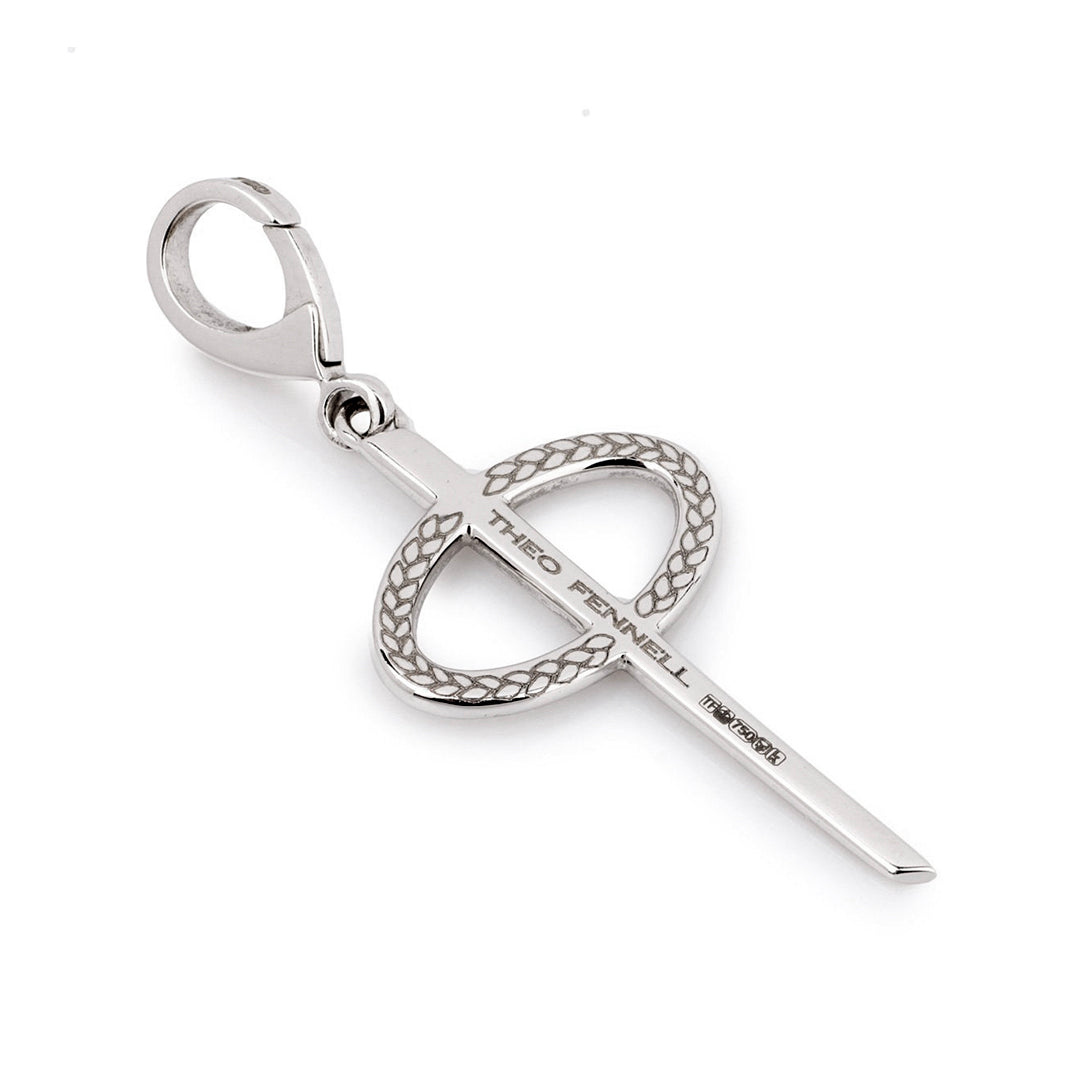 Theo Fennell 18ct White Gold Small Diamond Phi Pendant