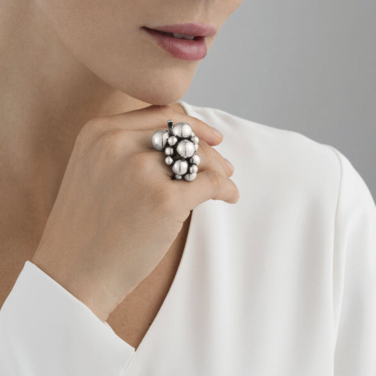 Georg Jensen Moonlight Grapes Silver Ring