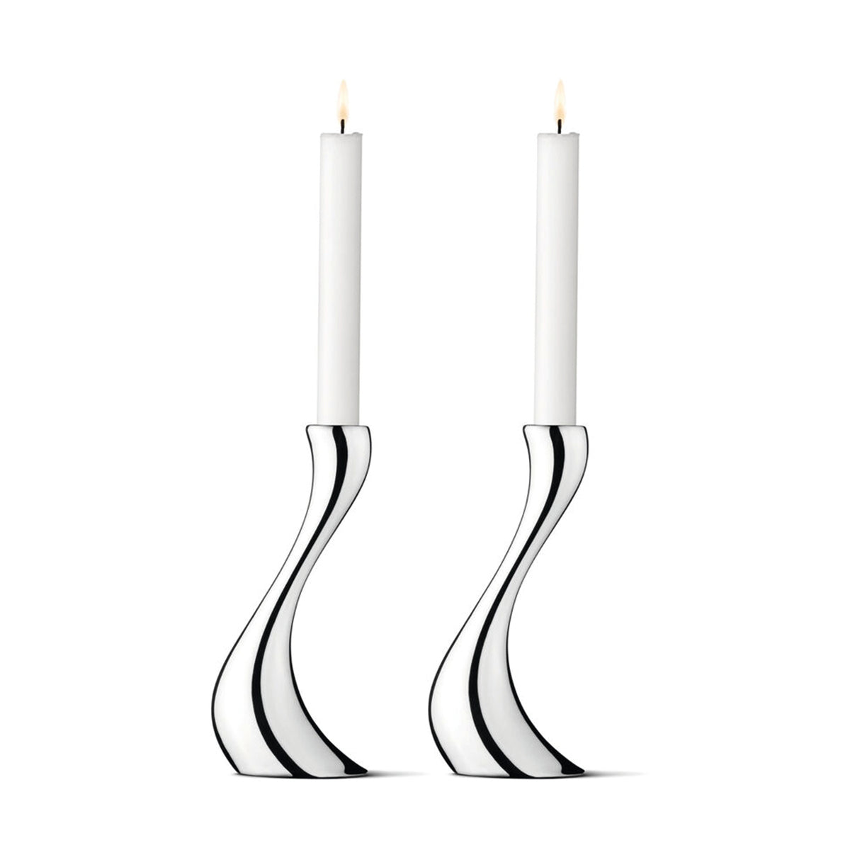 Georg Jensen Stainless Steel Cobra Medium Candle Holder
