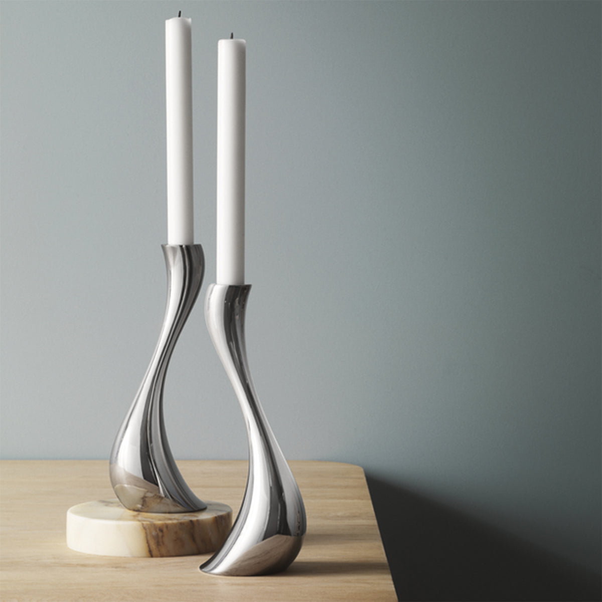 Georg Jensen Stainless Steel Cobra Medium Candle Holder
