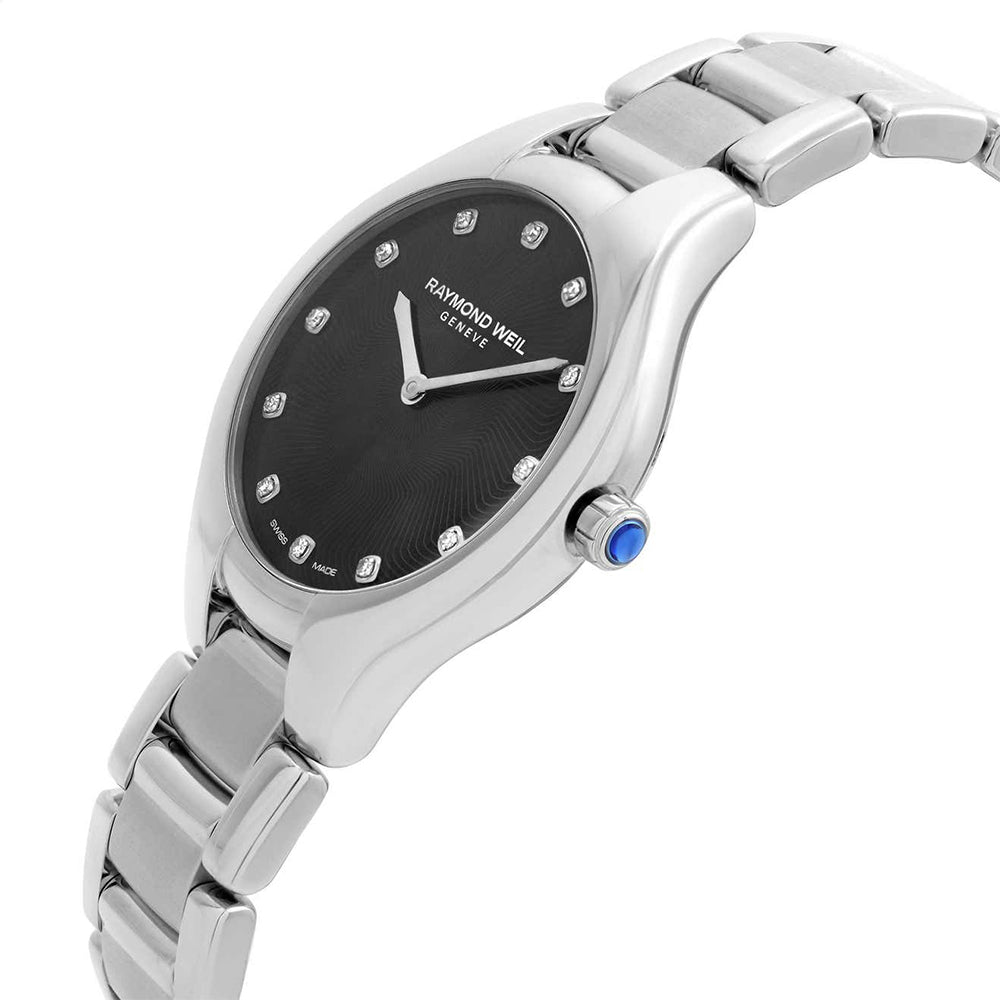 Raymond Weil Noemia Black Silver Ladies Watch
