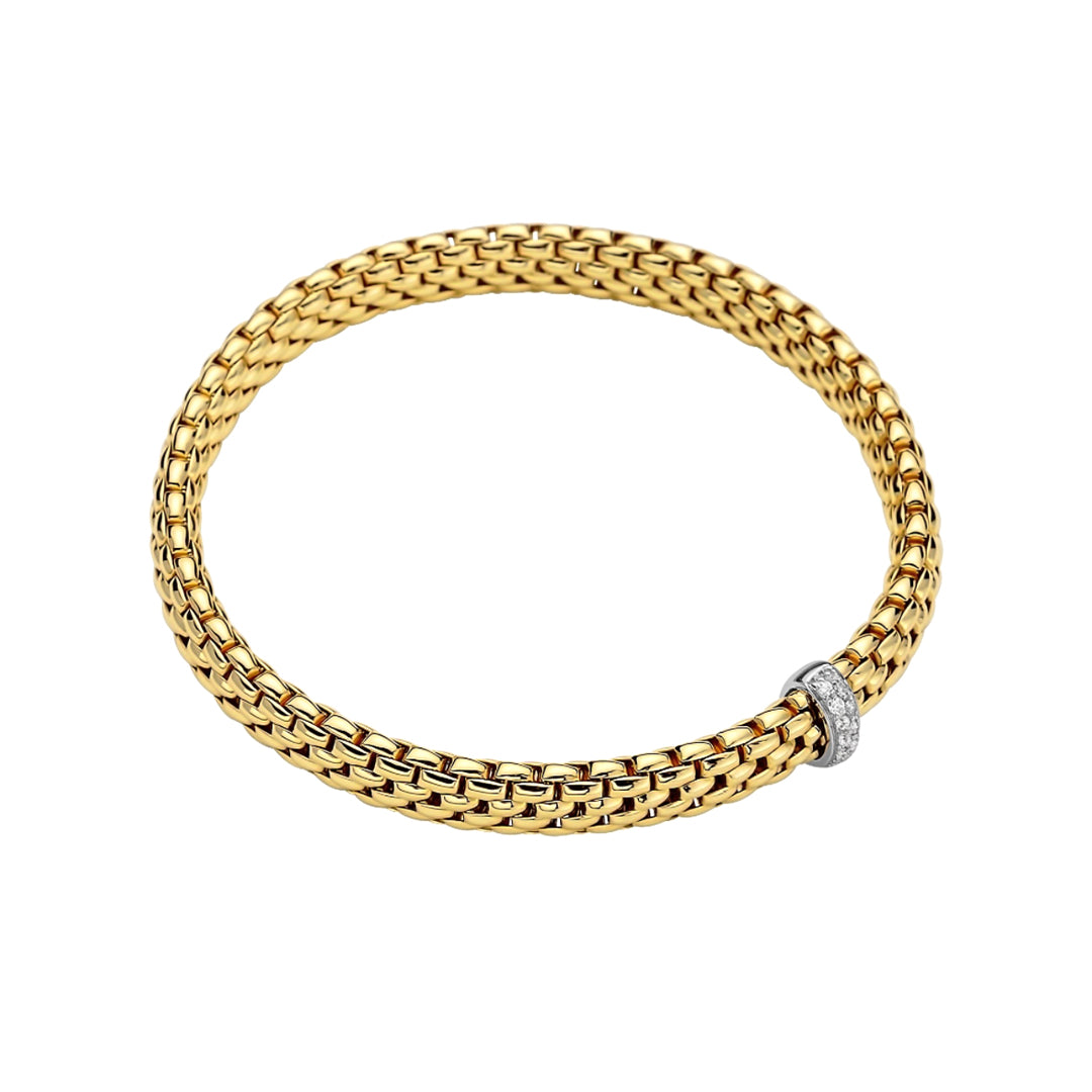 Fope Flex'it Vendome 18ct Yellow Gold Diamond Bracelet