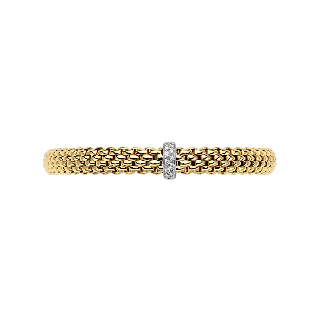 Fope Flex'it Vendome 18ct Yellow Gold Diamond Bracelet