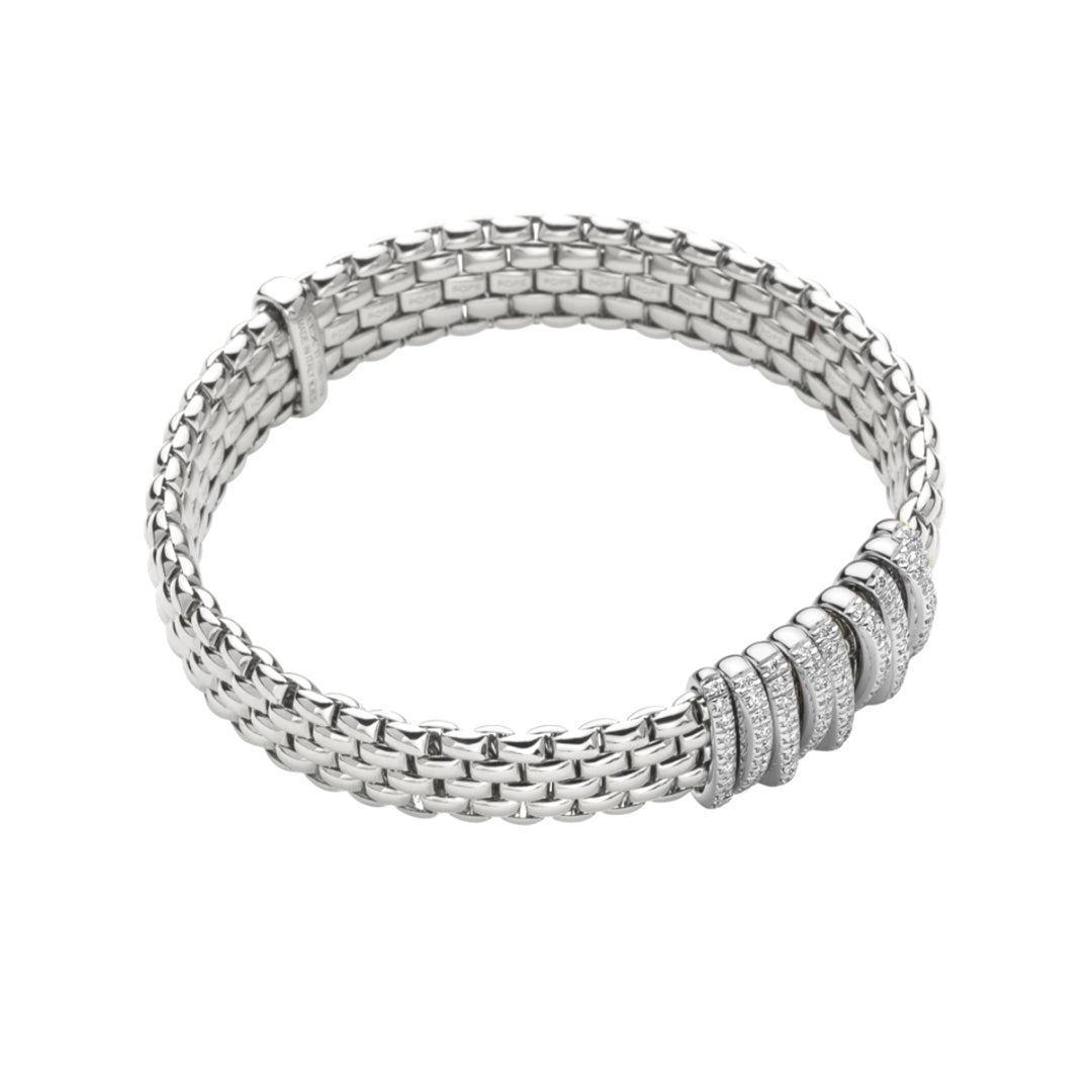 Fope Panorama 18ct White Gold Diamond Pave' Bracelet