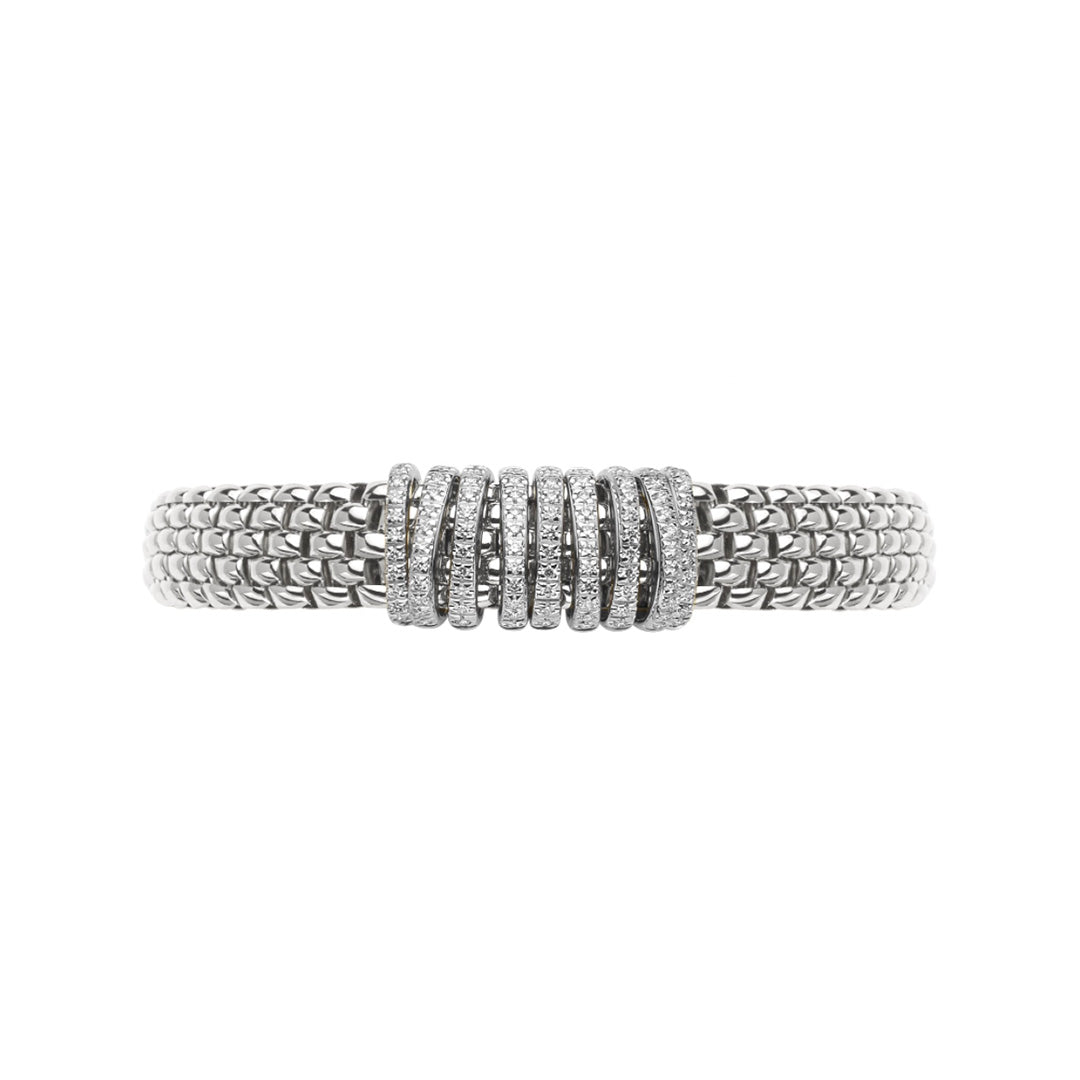 Fope Panorama 18ct White Gold Diamond Pave' Bracelet