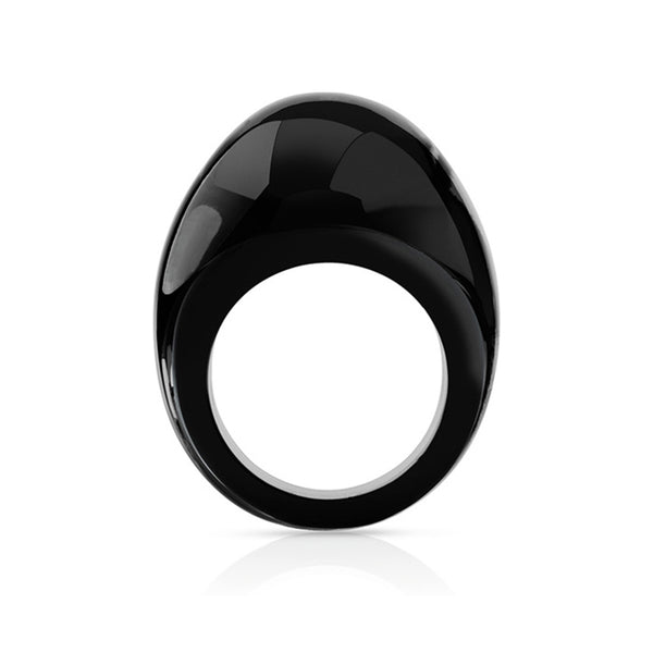 Lalique Gourmande Ring Crystal Black