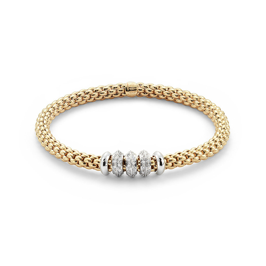 Fope Flex'it Solo 18ct Yellow Gold 0.50ct Diamond Bracelet