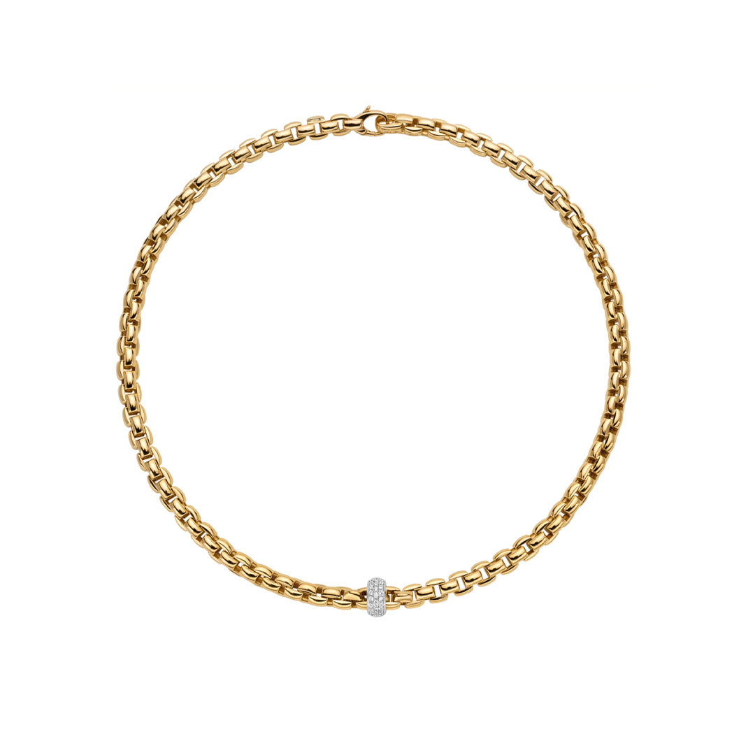Fope Eka Anniversario 18ct Yellow Gold 0.40ct Diamond Necklace