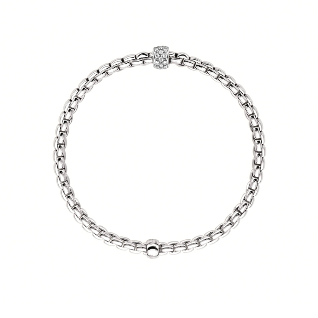 Fope 18ct White Gold Eka Tiny Flex'it Diamond Bracelet