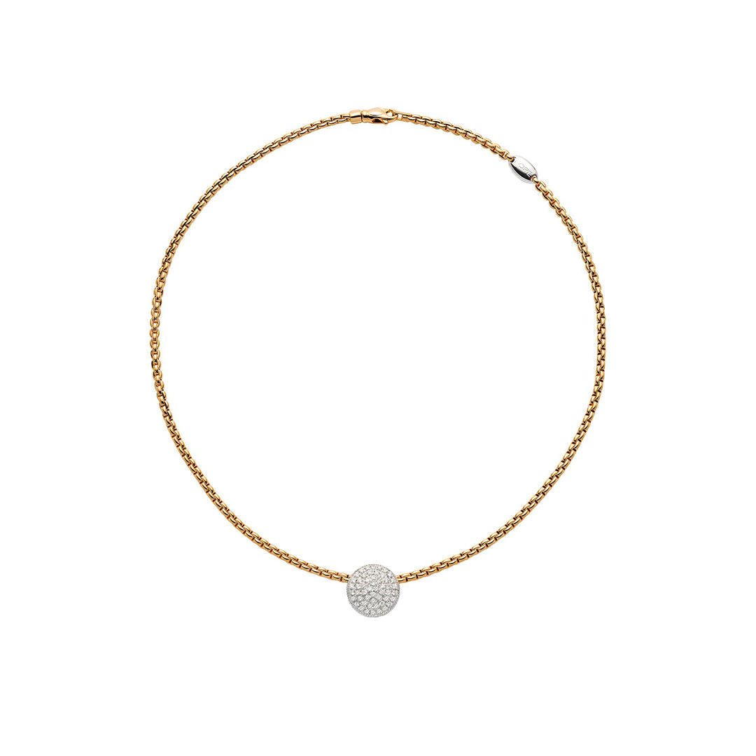 Fope Eka Tiny 18ct Gold Diamond Necklace